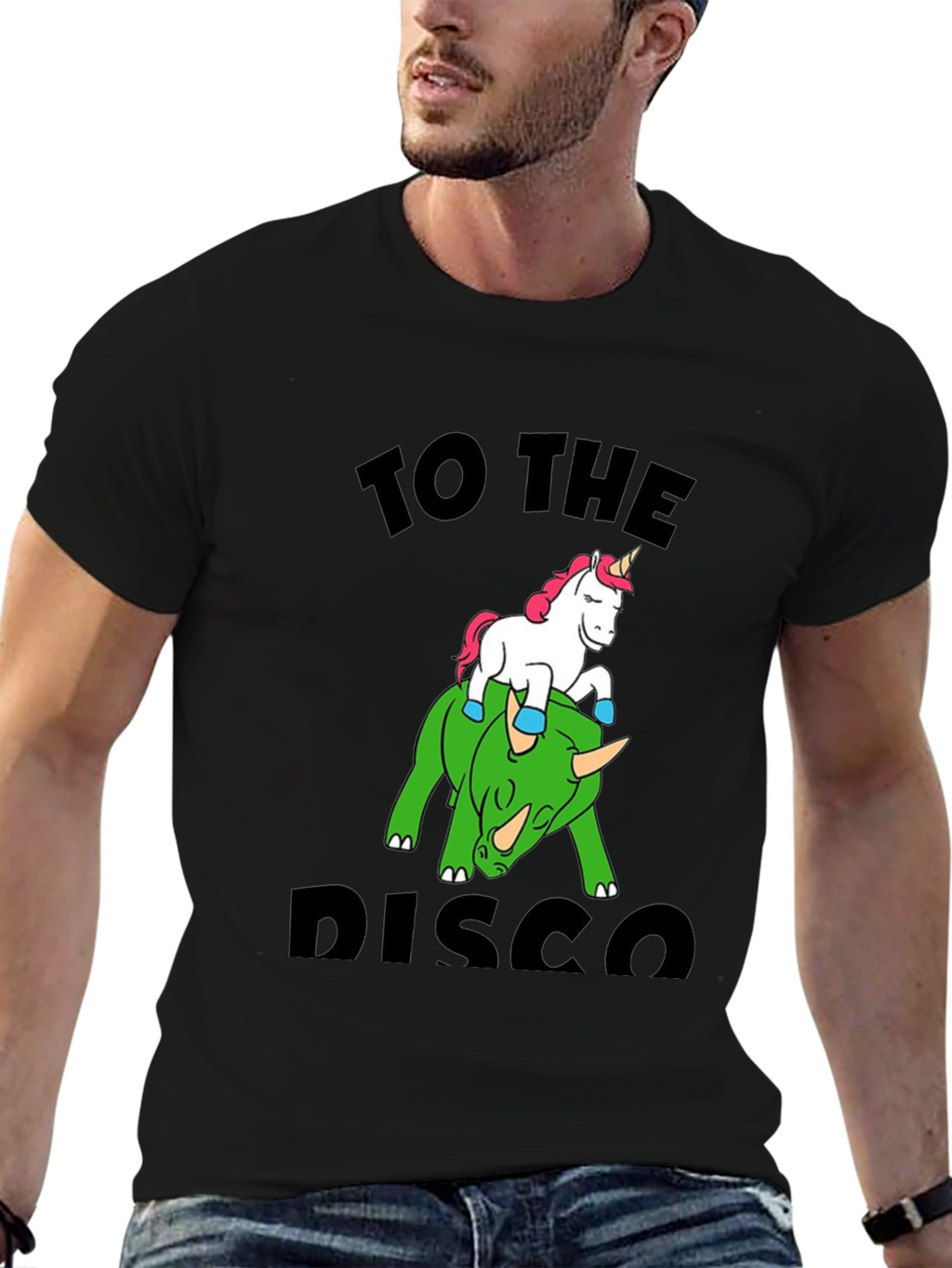Unicorn Riding Dinosaur Graphic Tee
