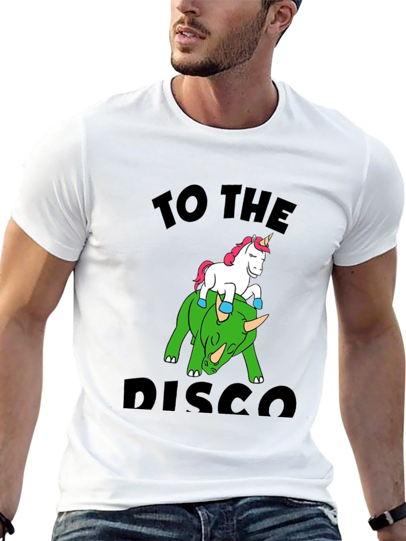 Unicorn Riding Dinosaur Graphic Tee