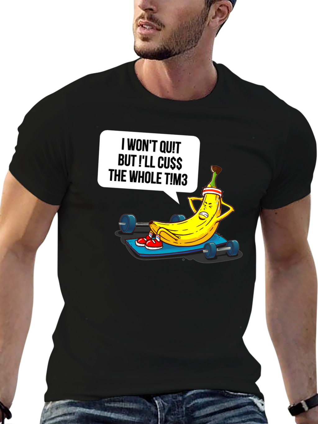 Funny Workout Banana Graphic T-Shirt