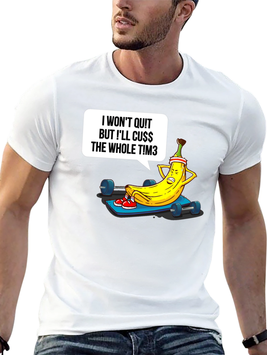 Funny Workout Banana Graphic T-Shirt