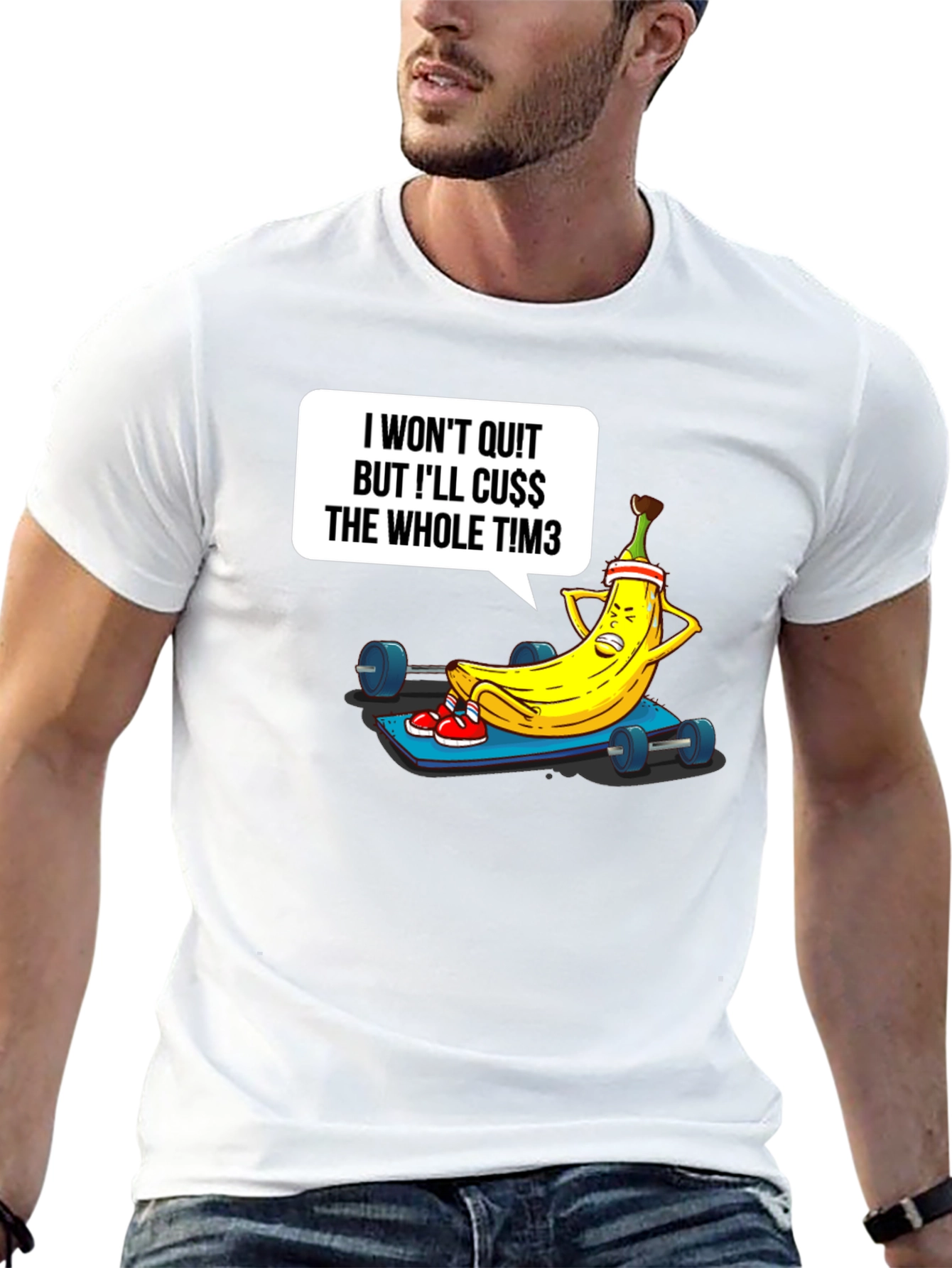 Funny Workout Banana Graphic T-Shirt