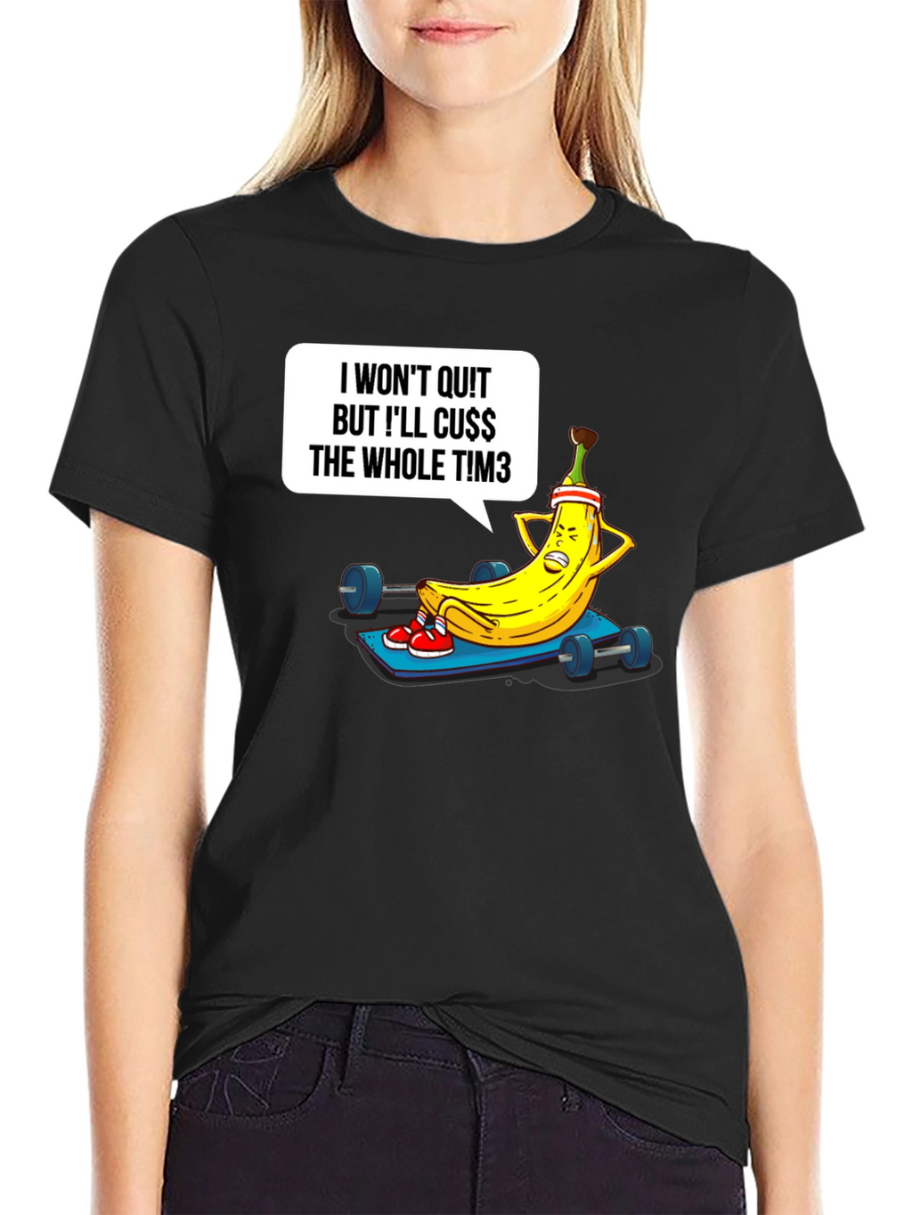 Funny Workout Banana Graphic T-Shirt