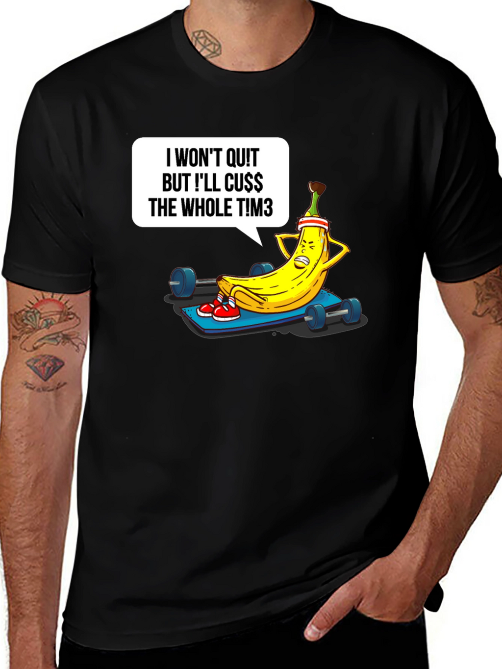Funny Workout Banana Graphic T-Shirt