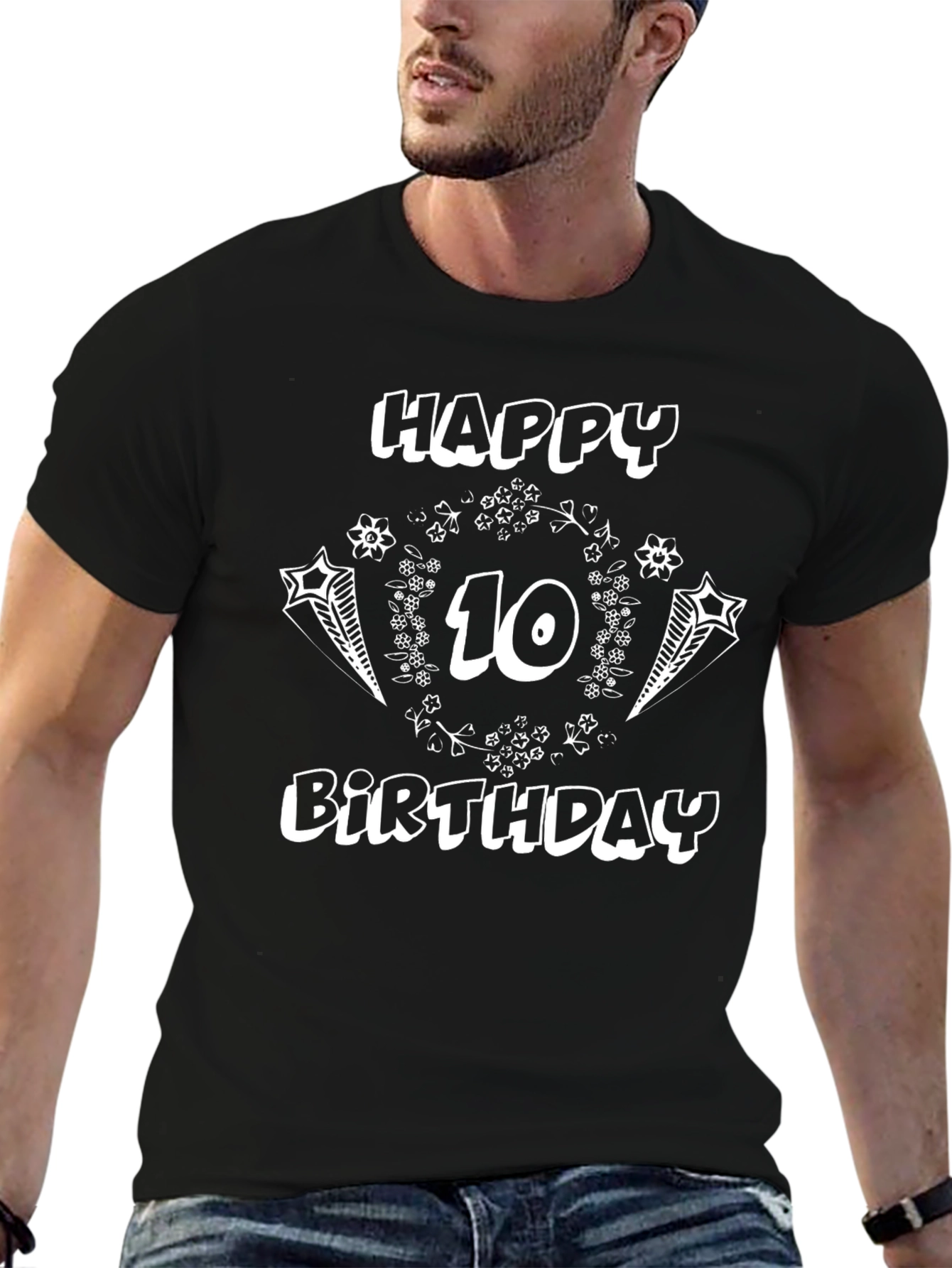 Happy 10th Birthday Black T-Shirt