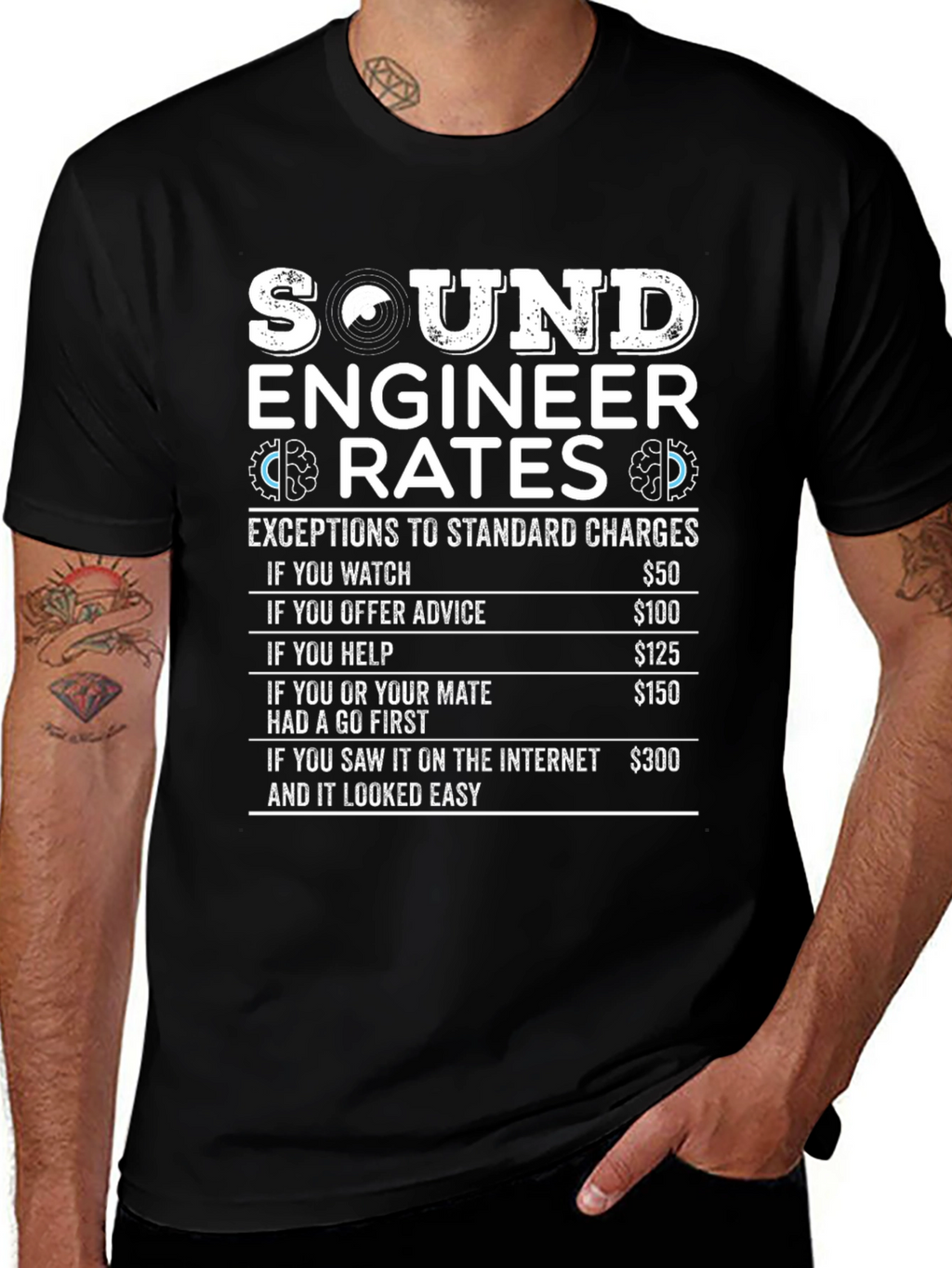 Sound Engineer Rates Humor Graphic T-Shirt