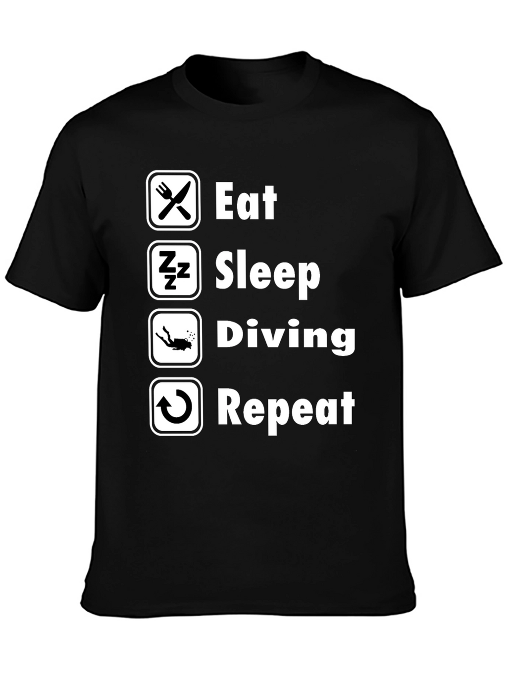 Eat Sleep Diving Repeat T-Shirt - Scuba Diver Tee