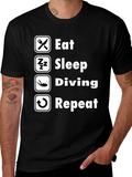 Eat Sleep Diving Repeat T-Shirt - Scuba Diver Tee