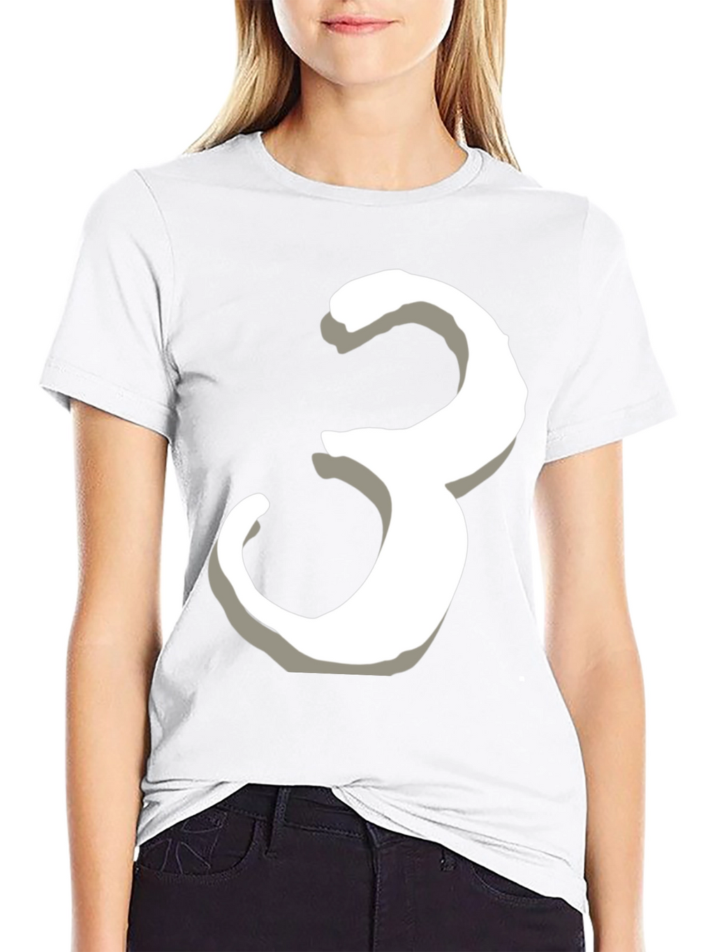 Number 3 Graphic Tee - Black Cotton T-Shirt