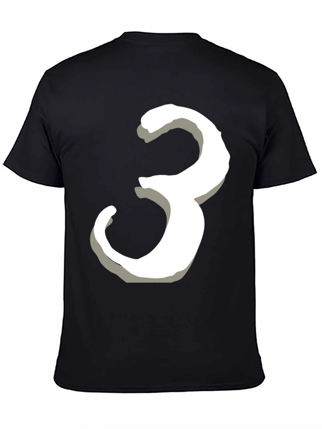 Number 3 Graphic Tee - Black Cotton T-Shirt