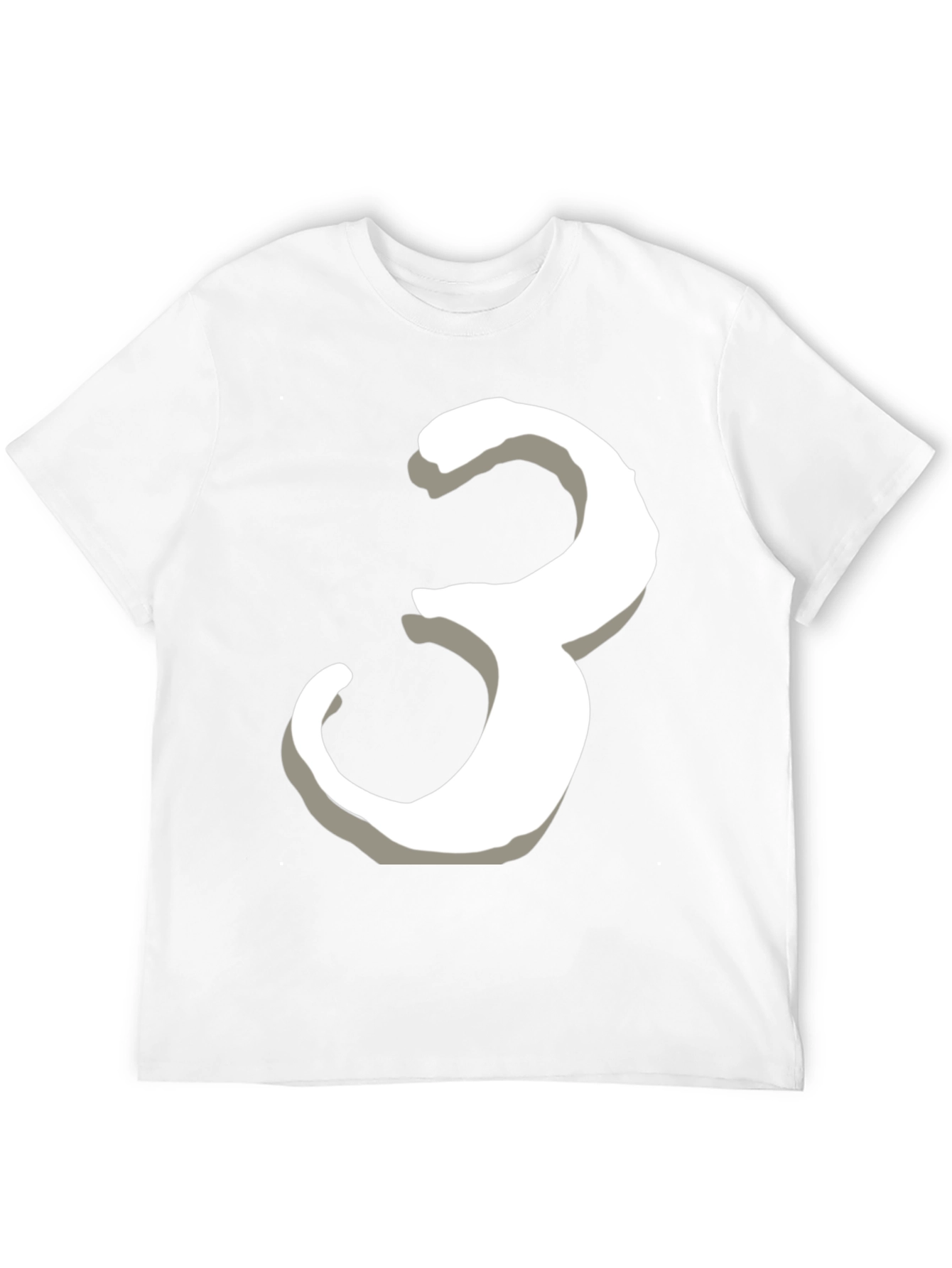 Number 3 Graphic Tee - Black Cotton T-Shirt