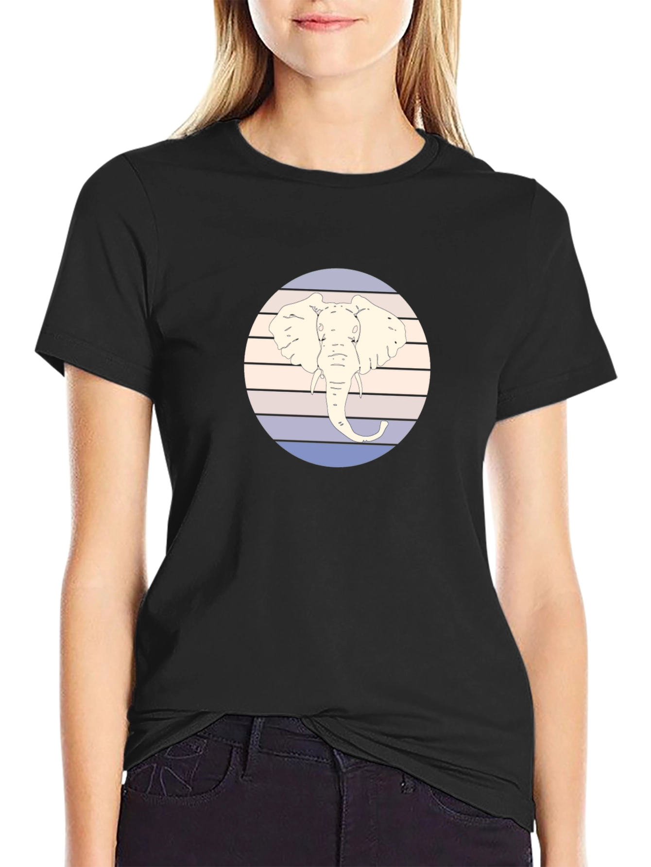 Elephant Graphic Tee - Retro Style Mens T-Shirt