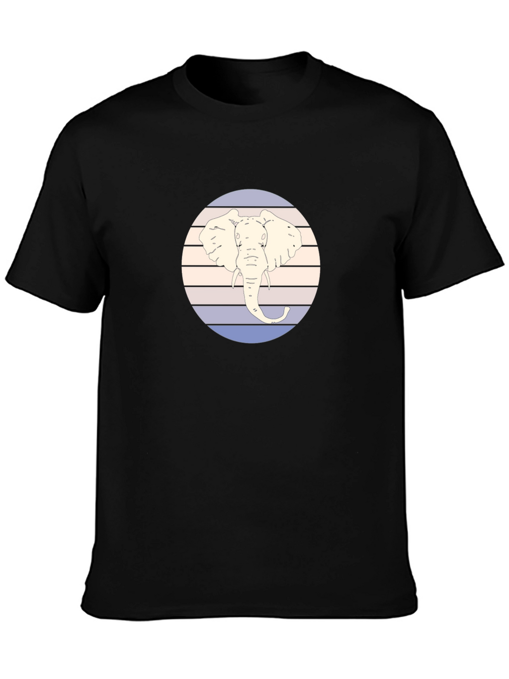 Elephant Graphic Tee - Retro Style Mens T-Shirt
