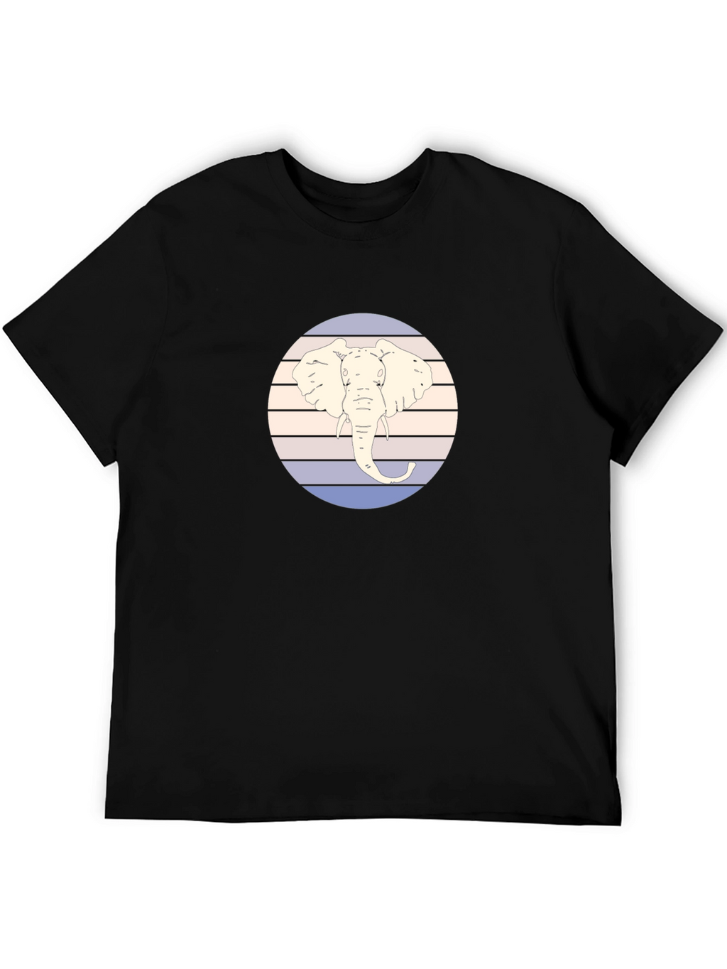 Elephant Graphic Tee - Retro Style Mens T-Shirt