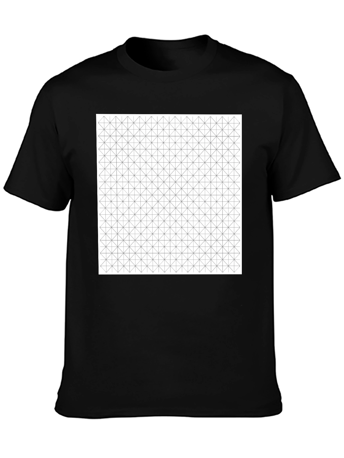 Geometric Pattern Black Tee