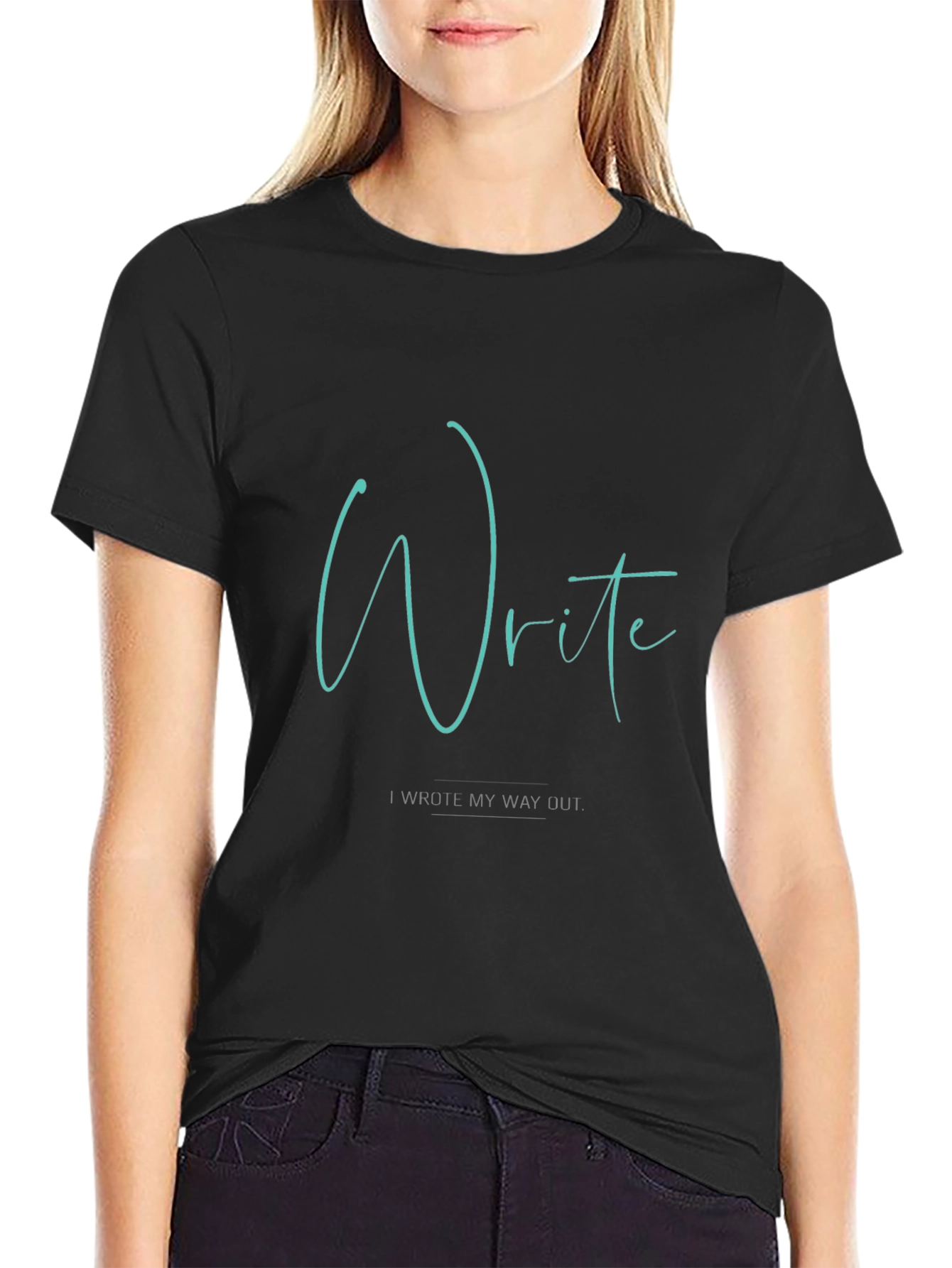 Write My Way Out Black Graphic Tee