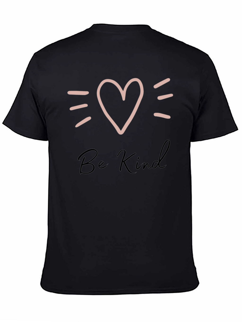Be Kind Heart Graphic Black T-Shirt