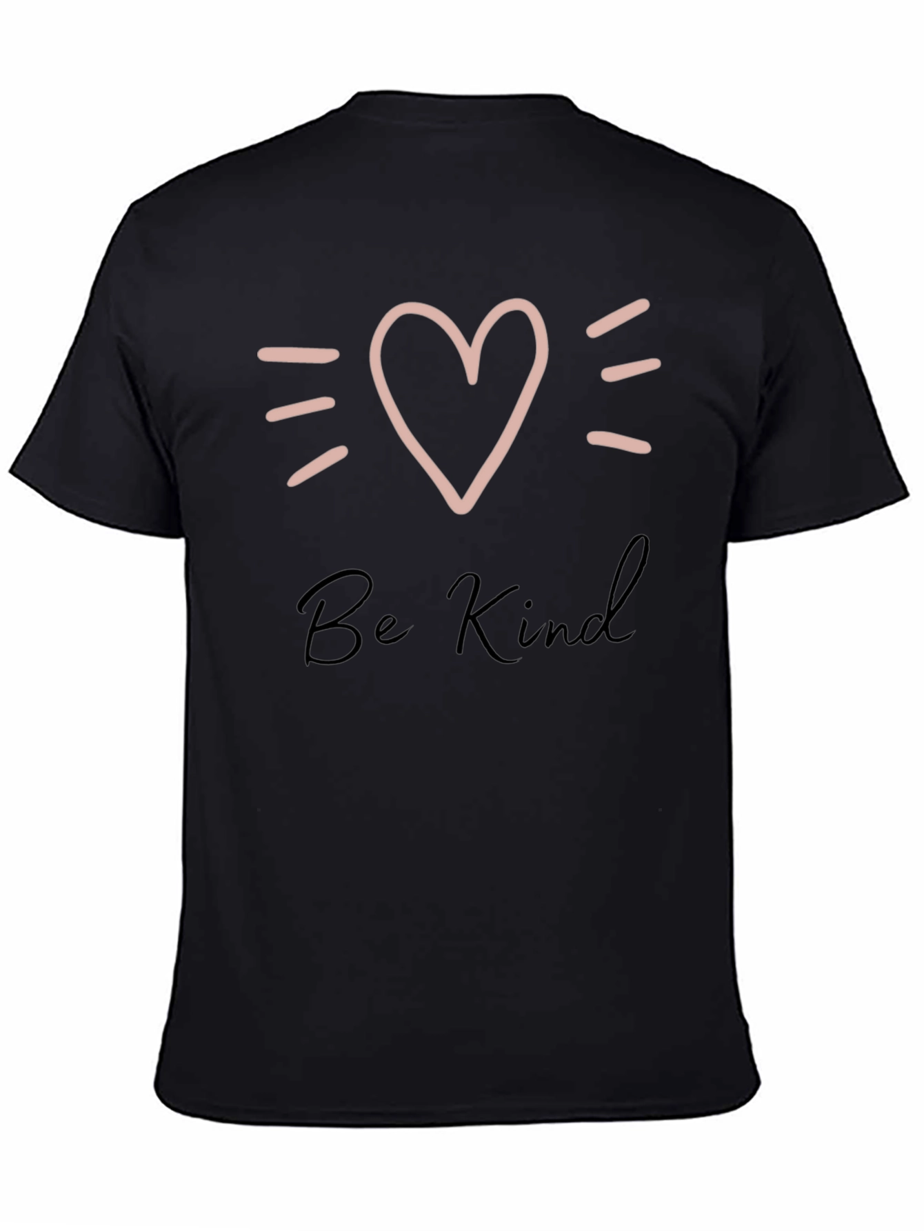 Be Kind Heart Graphic Black T-Shirt
