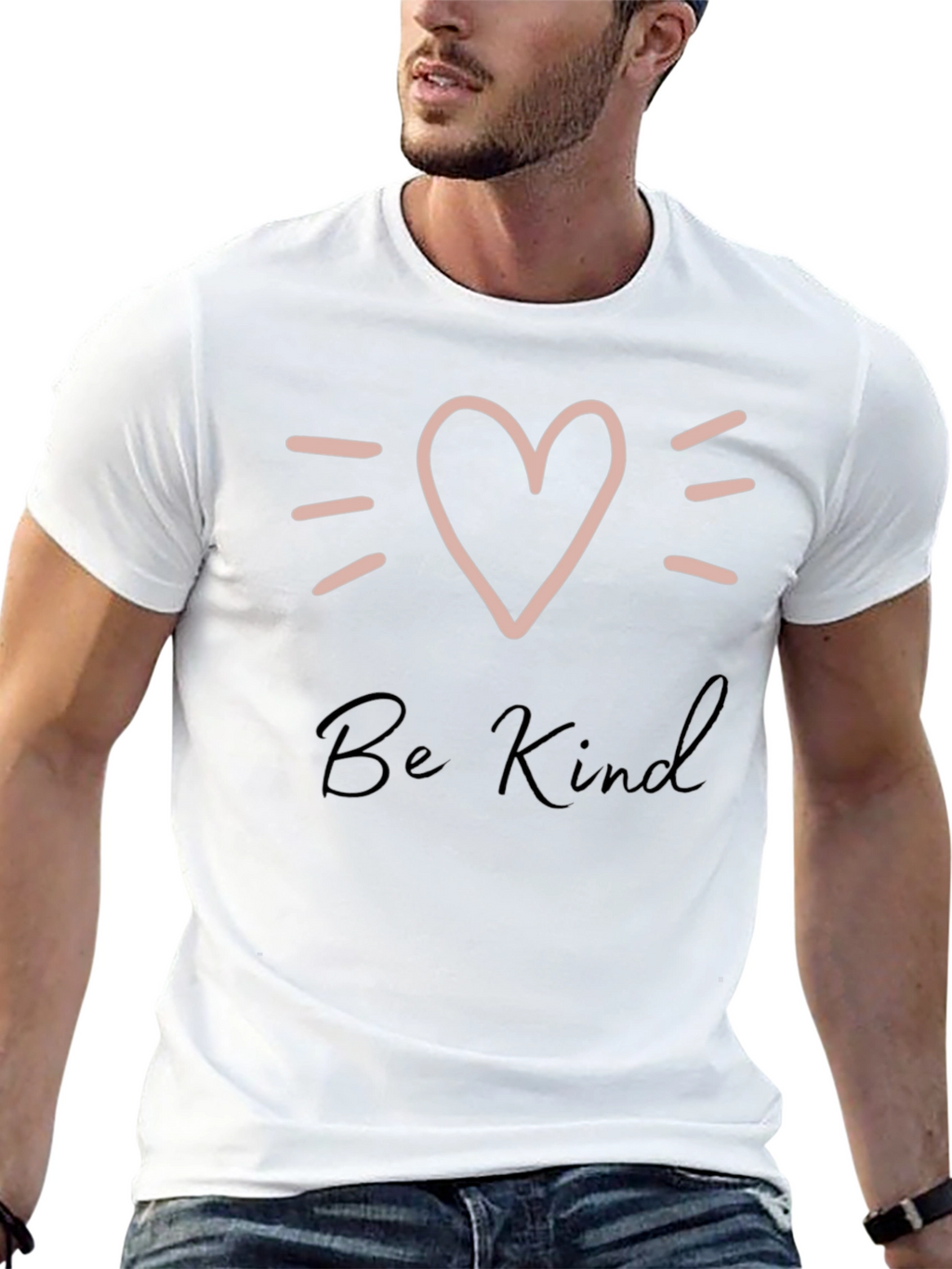 Be Kind Heart Graphic Black T-Shirt