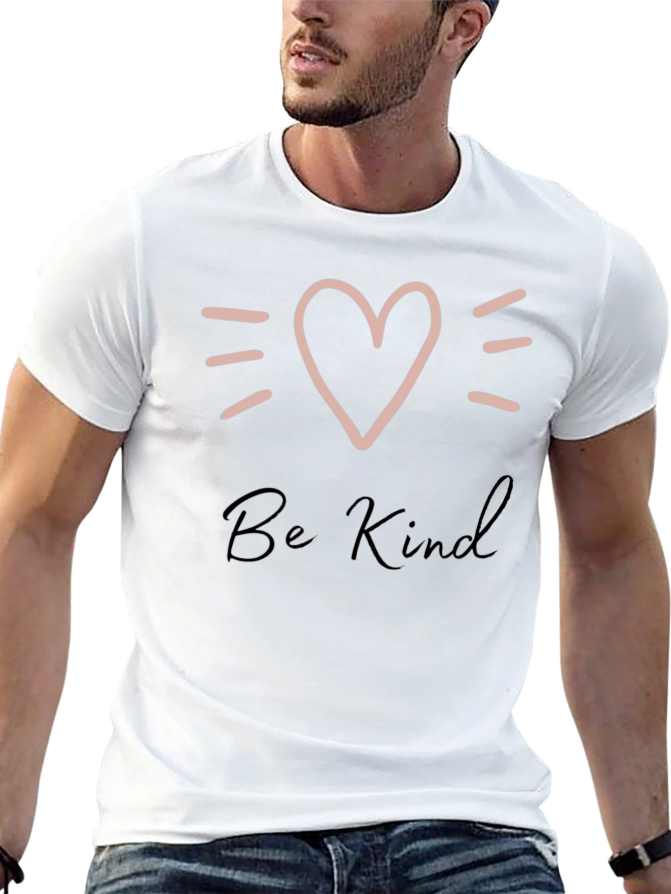 Be Kind Heart Graphic Black T-Shirt