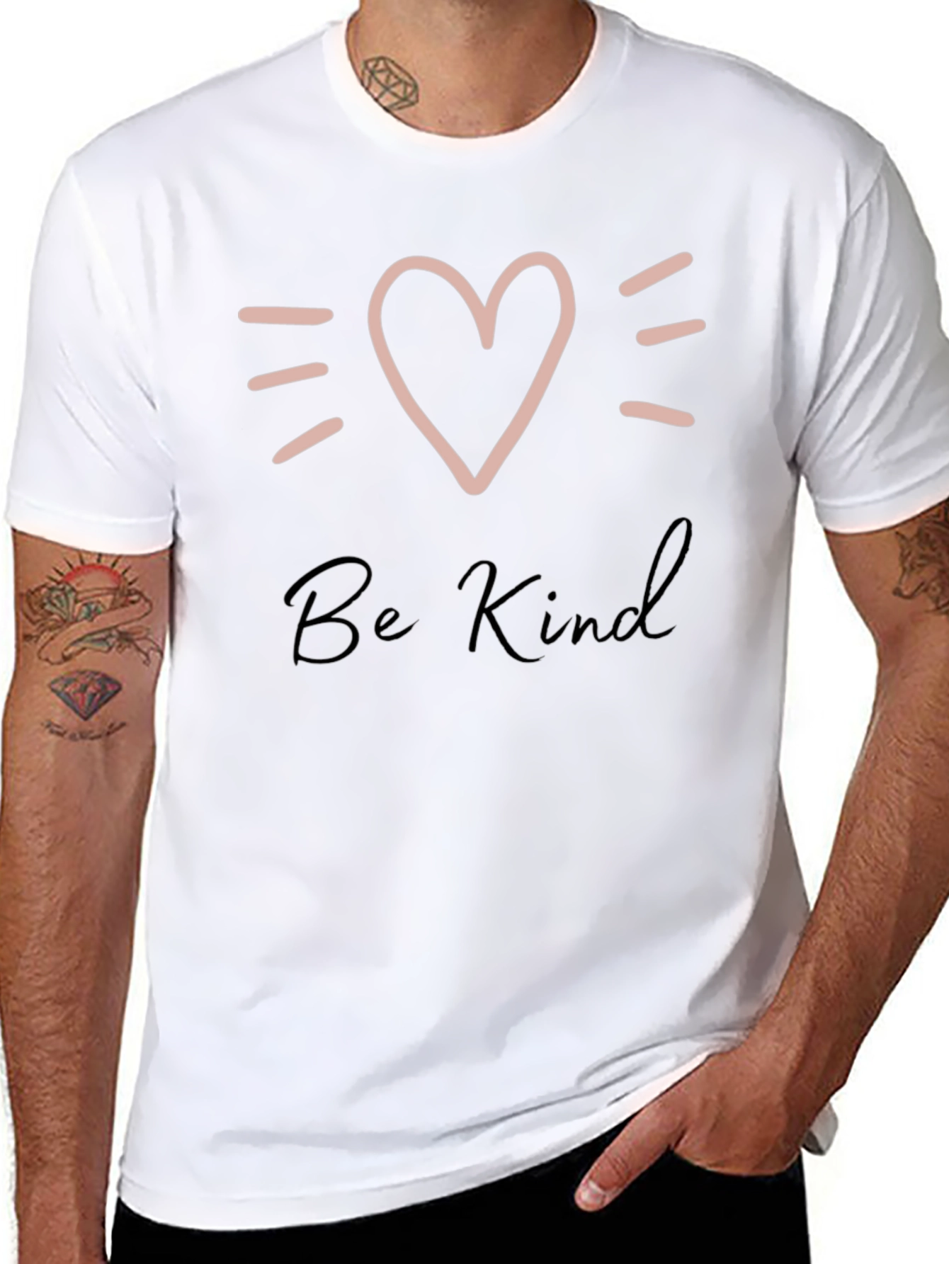 Be Kind Heart Graphic Black T-Shirt