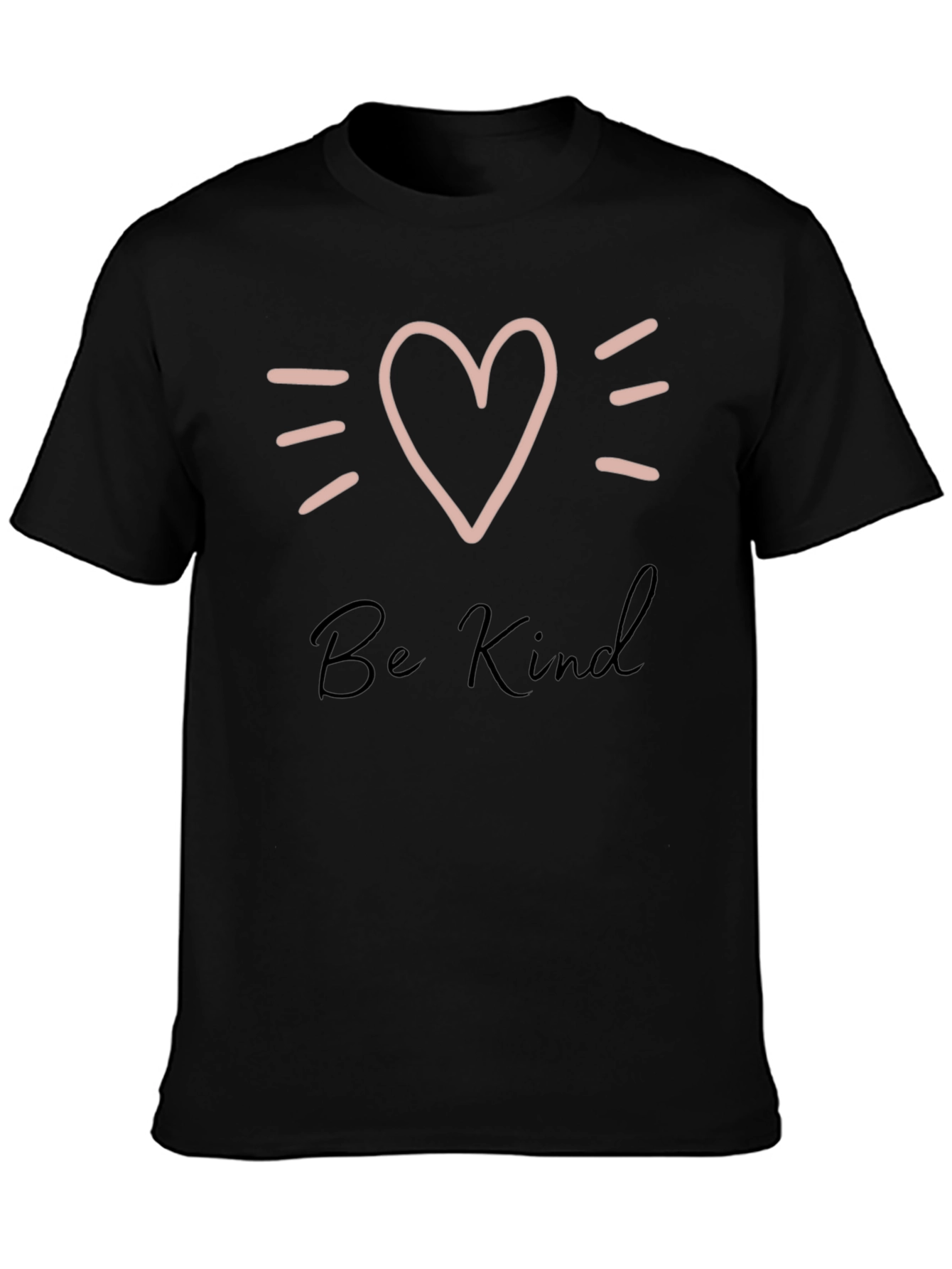 Be Kind Heart Graphic Black T-Shirt
