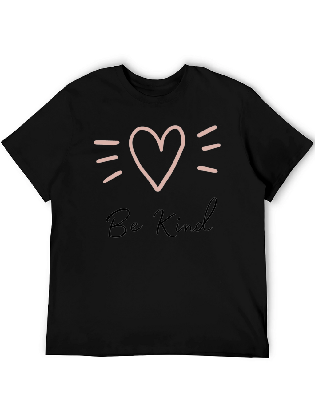 Be Kind Heart Graphic Black T-Shirt