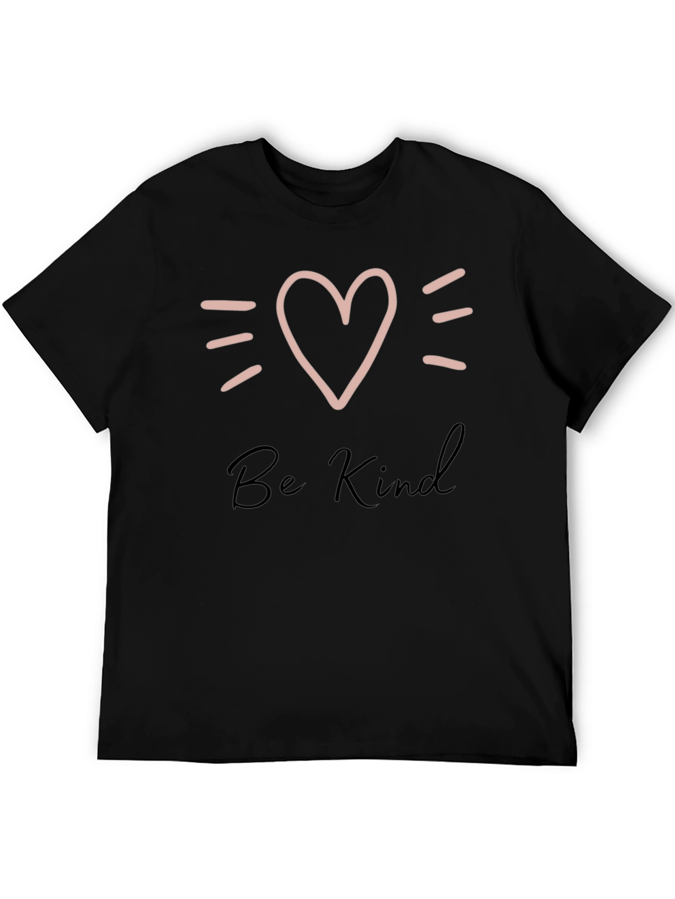 Be Kind Heart Graphic Black T-Shirt