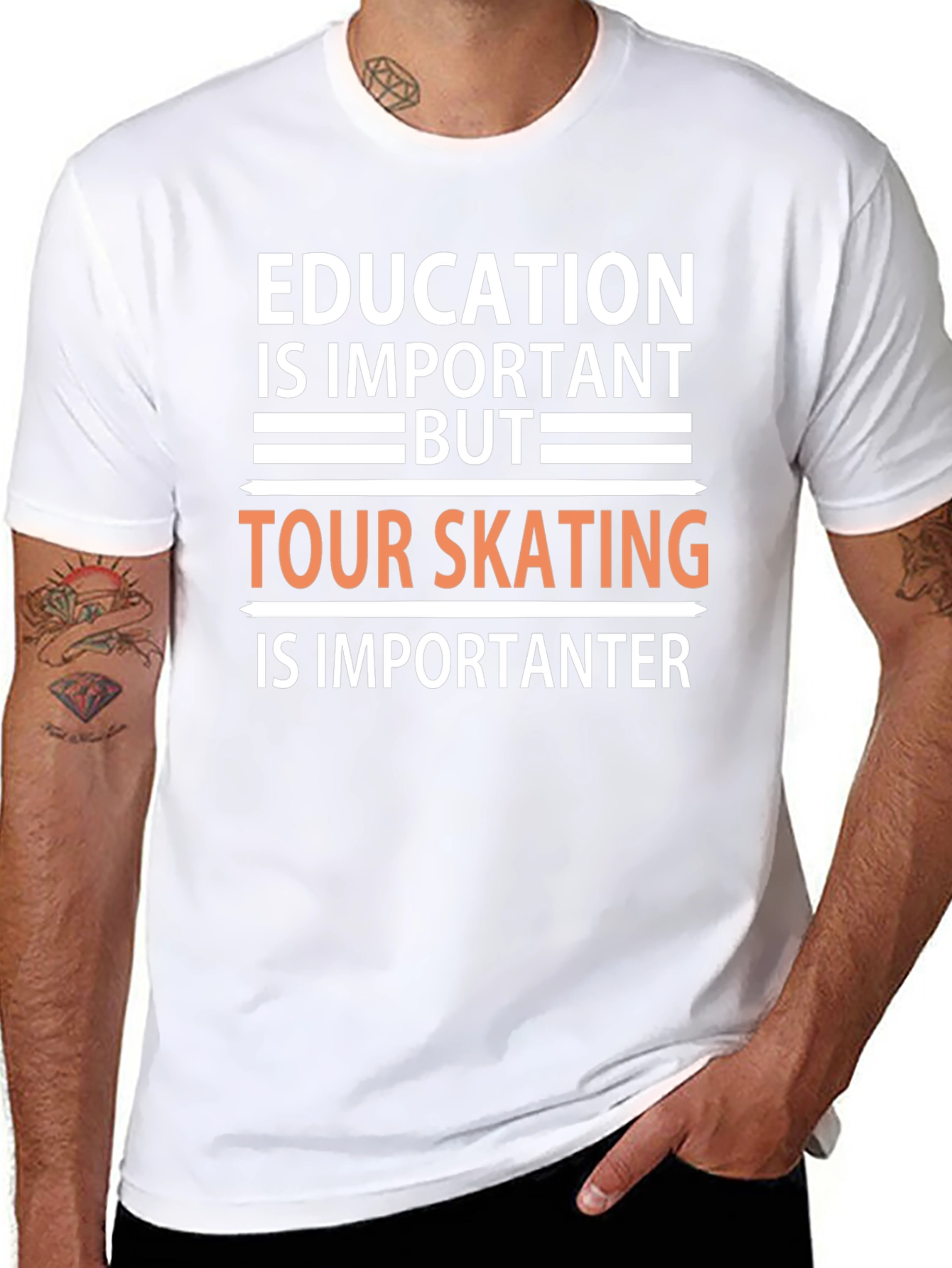 Education vs Skating T-Shirt: Important Importanter!