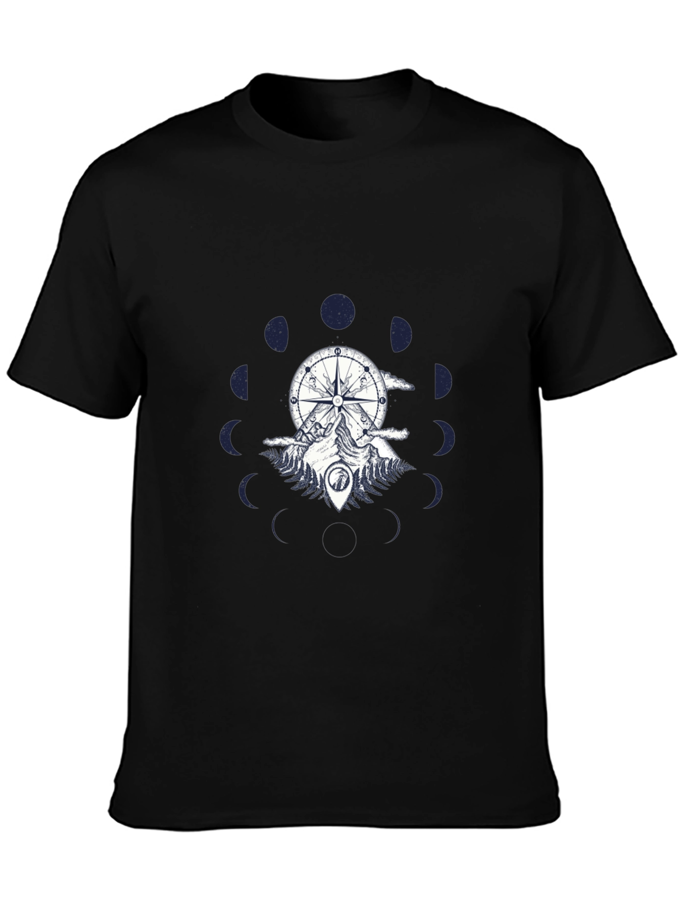 Compass & Mountain Graphic Tee - Black