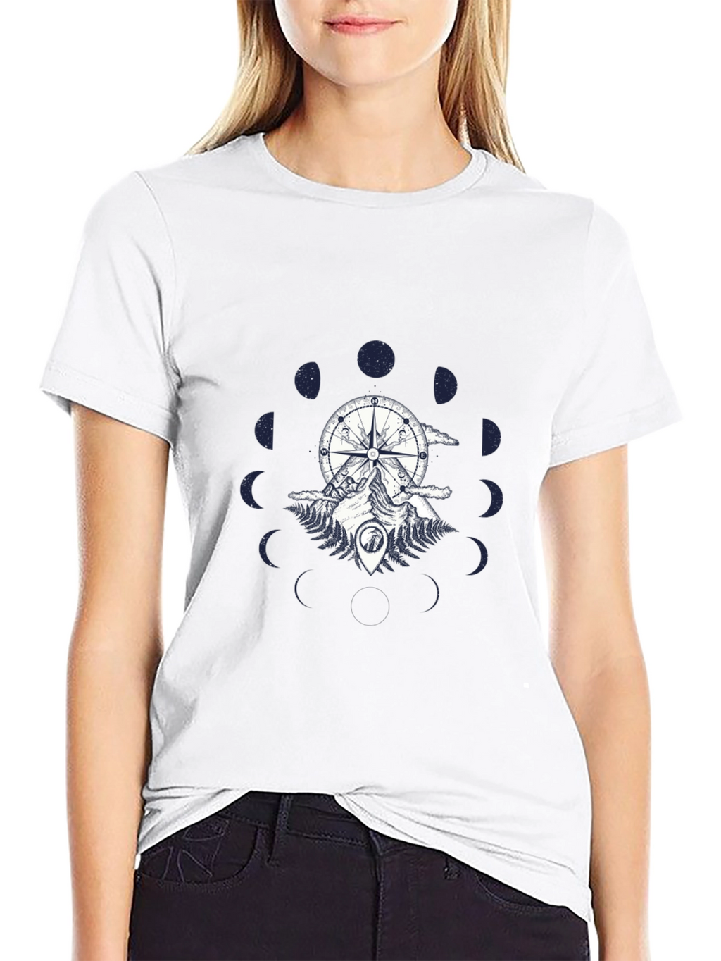 Compass & Mountain Graphic Tee - Black