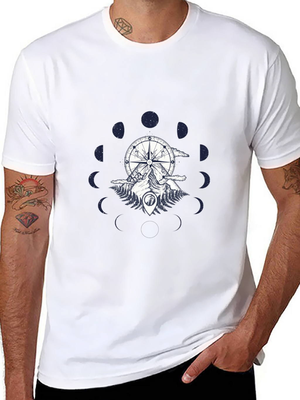 Compass & Mountain Graphic Tee - Black