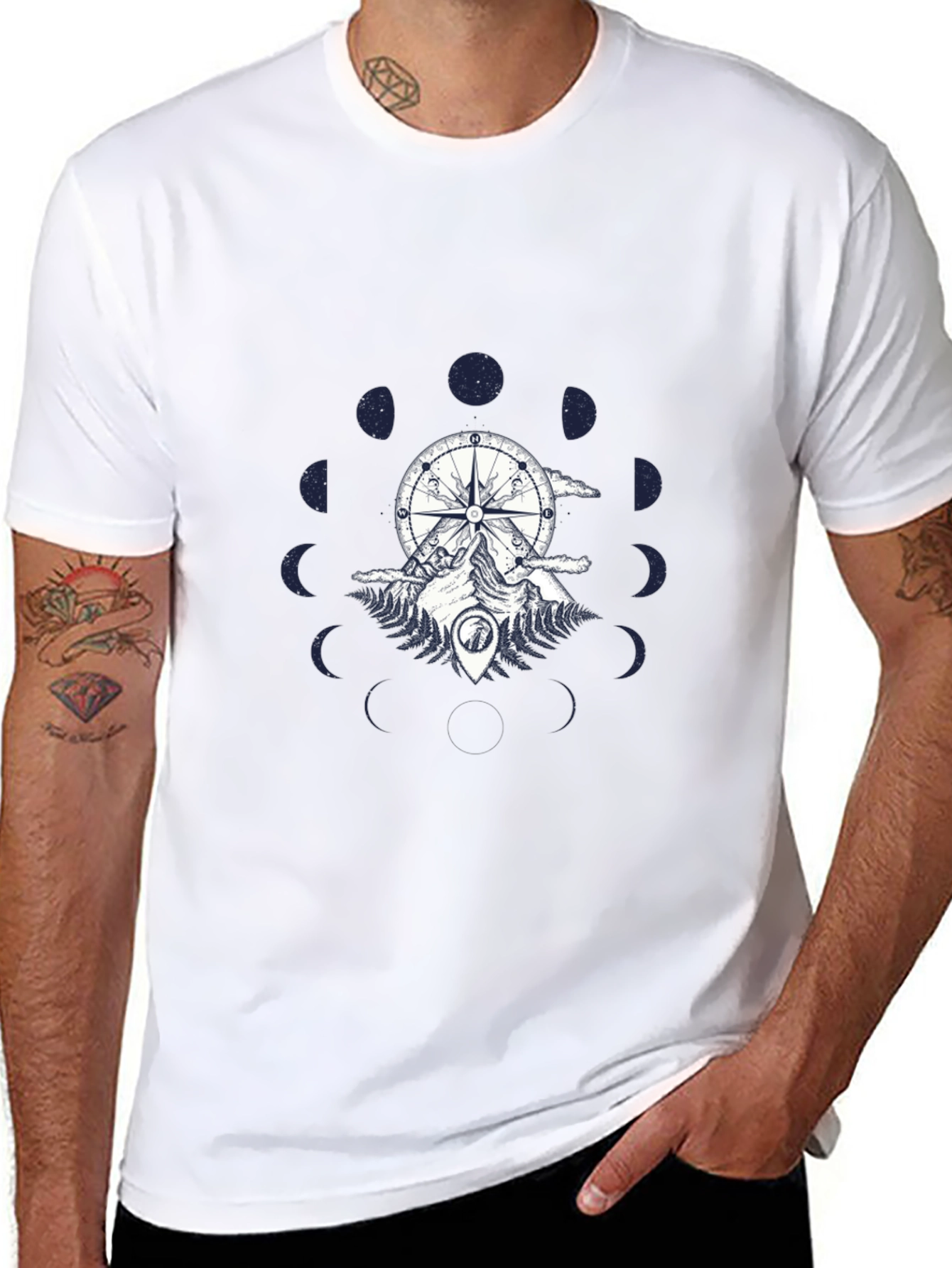 Compass & Mountain Graphic Tee - Black