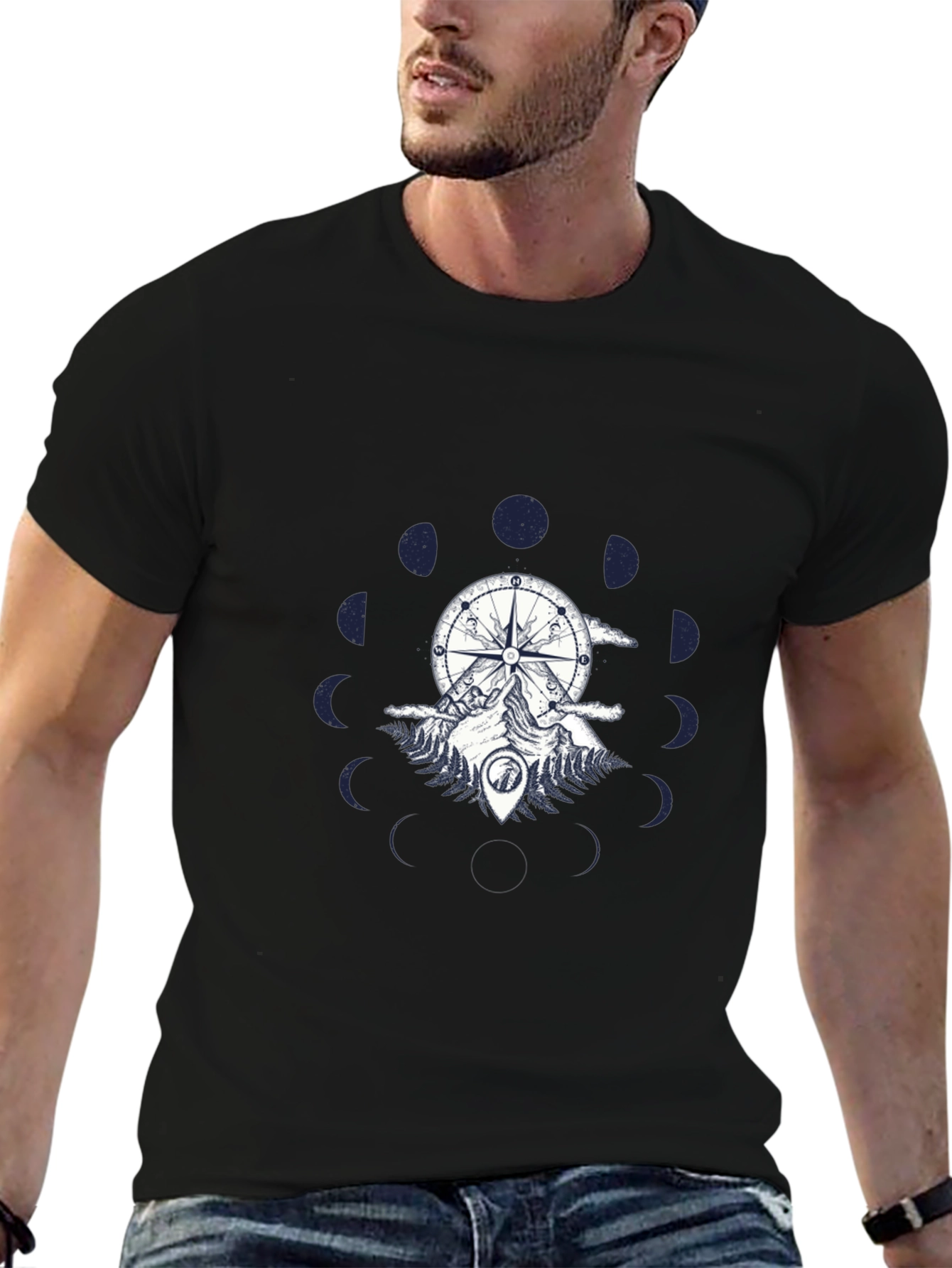 Compass & Mountain Graphic Tee - Black