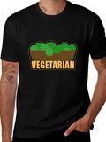 Vegetarian Graphic Black T-Shirt