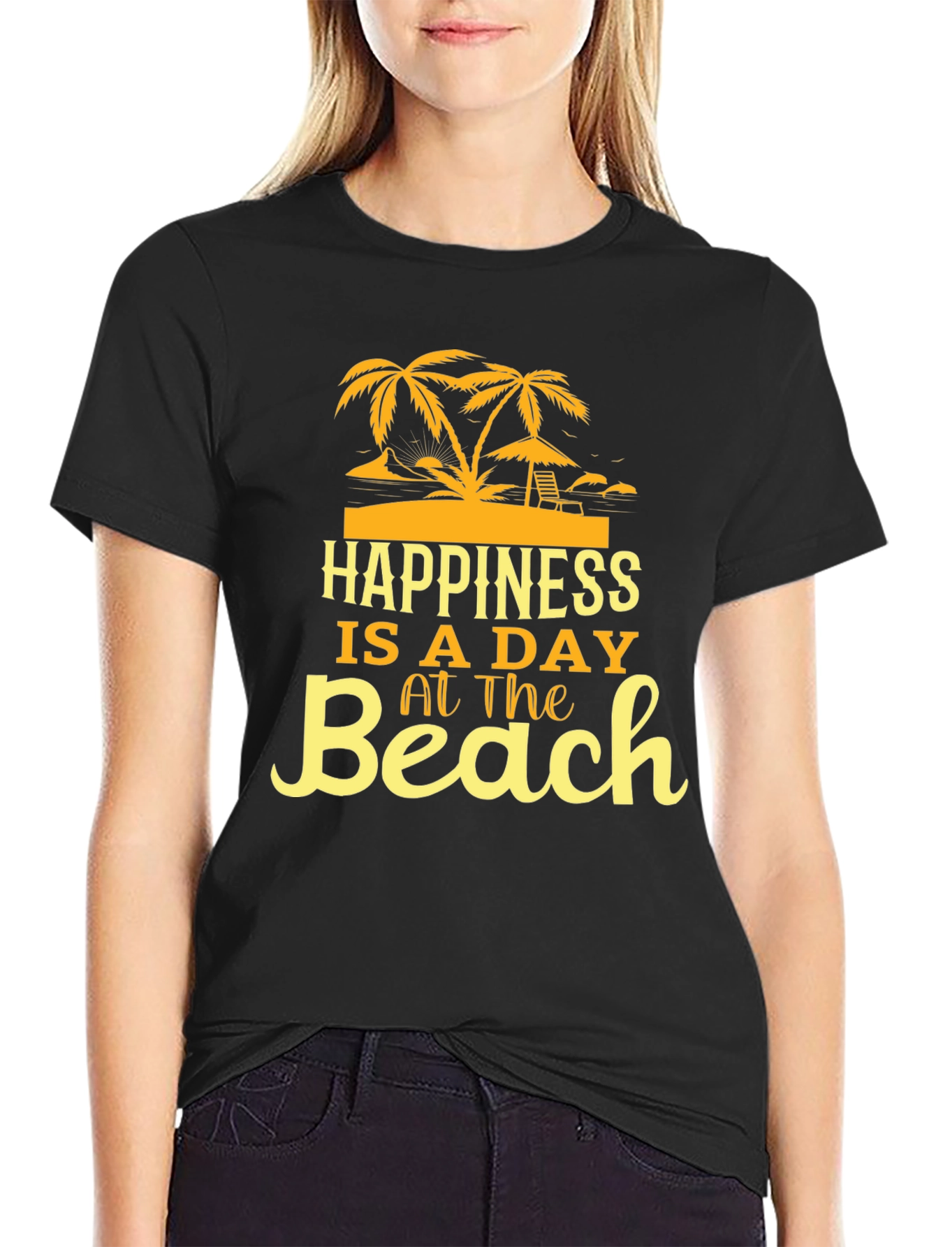 Happiness Is A Day At The Beach Graphic T-Shirt
