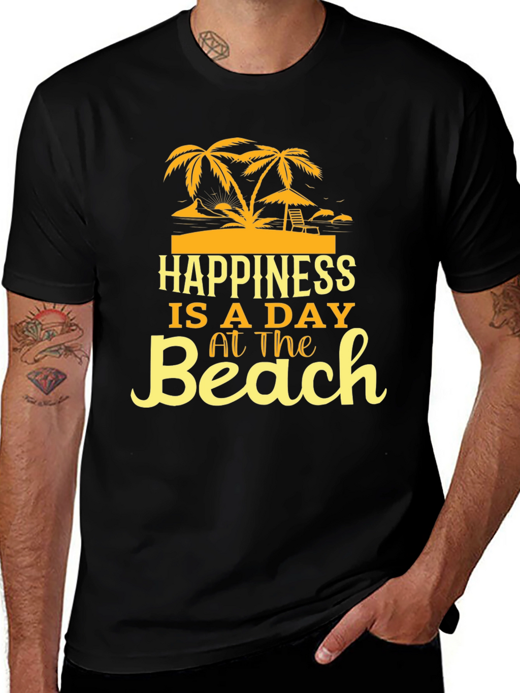 Happiness Is A Day At The Beach Graphic T-Shirt