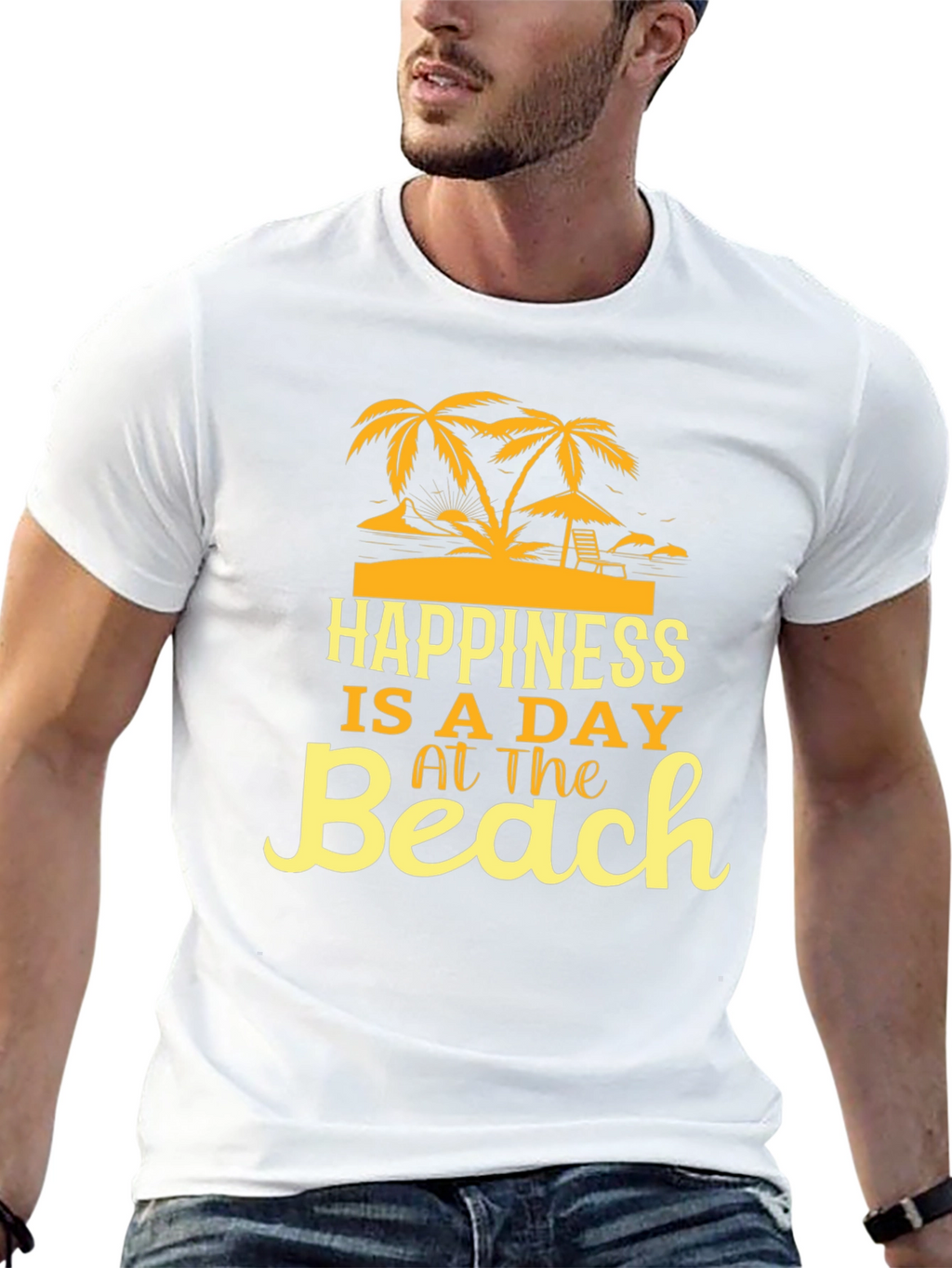 Happiness Is A Day At The Beach Graphic T-Shirt