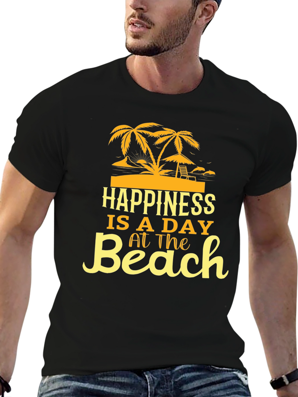 Happiness Is A Day At The Beach Graphic T-Shirt