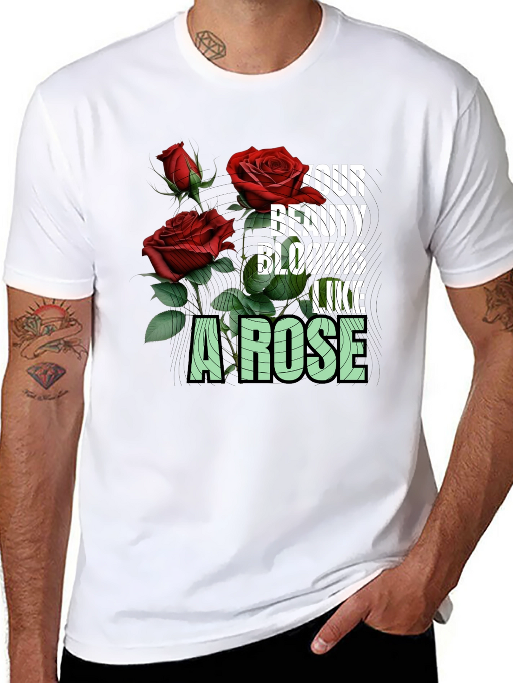 Your Beauty Blooms Like A Rose Graphic Tee