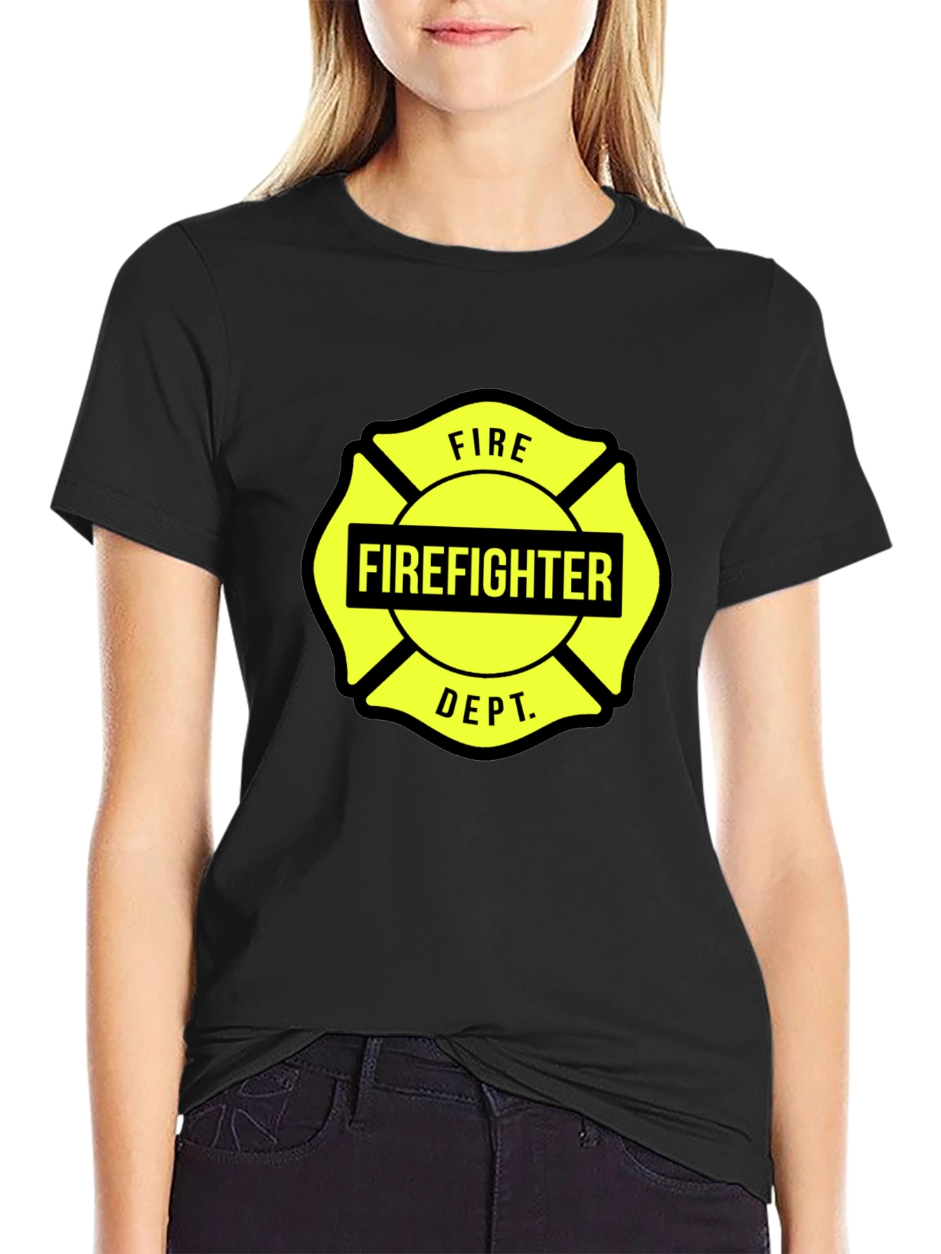 Firefighter Dept. Graphic Tee - Maltese Cross Design