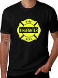 Firefighter Dept. Graphic Tee - Maltese Cross Design