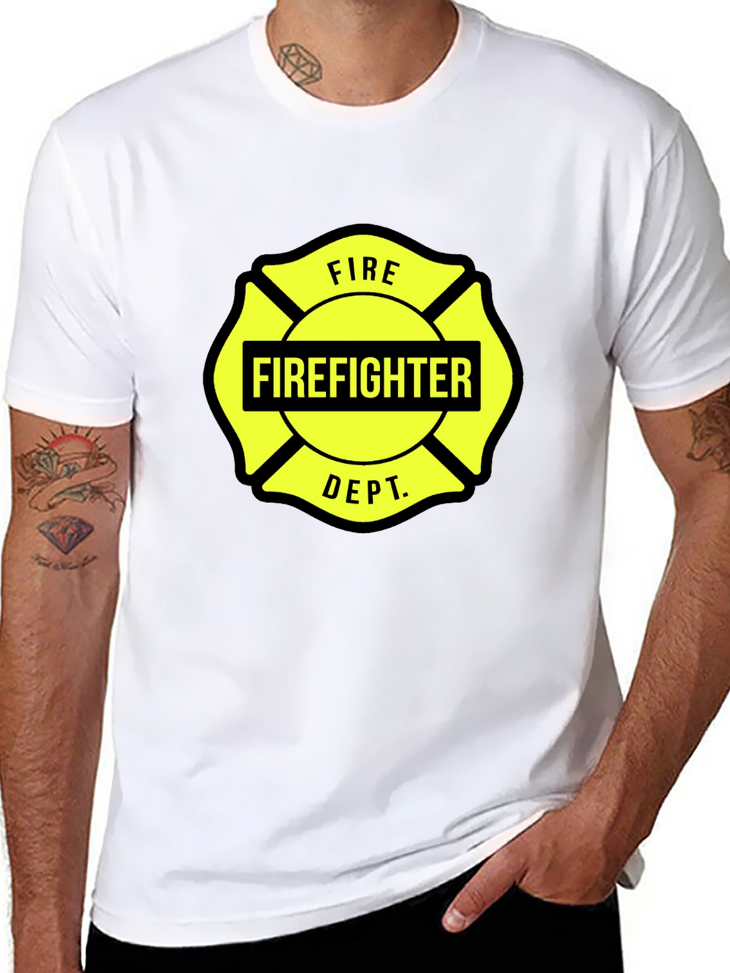 Firefighter Dept. Graphic Tee - Maltese Cross Design