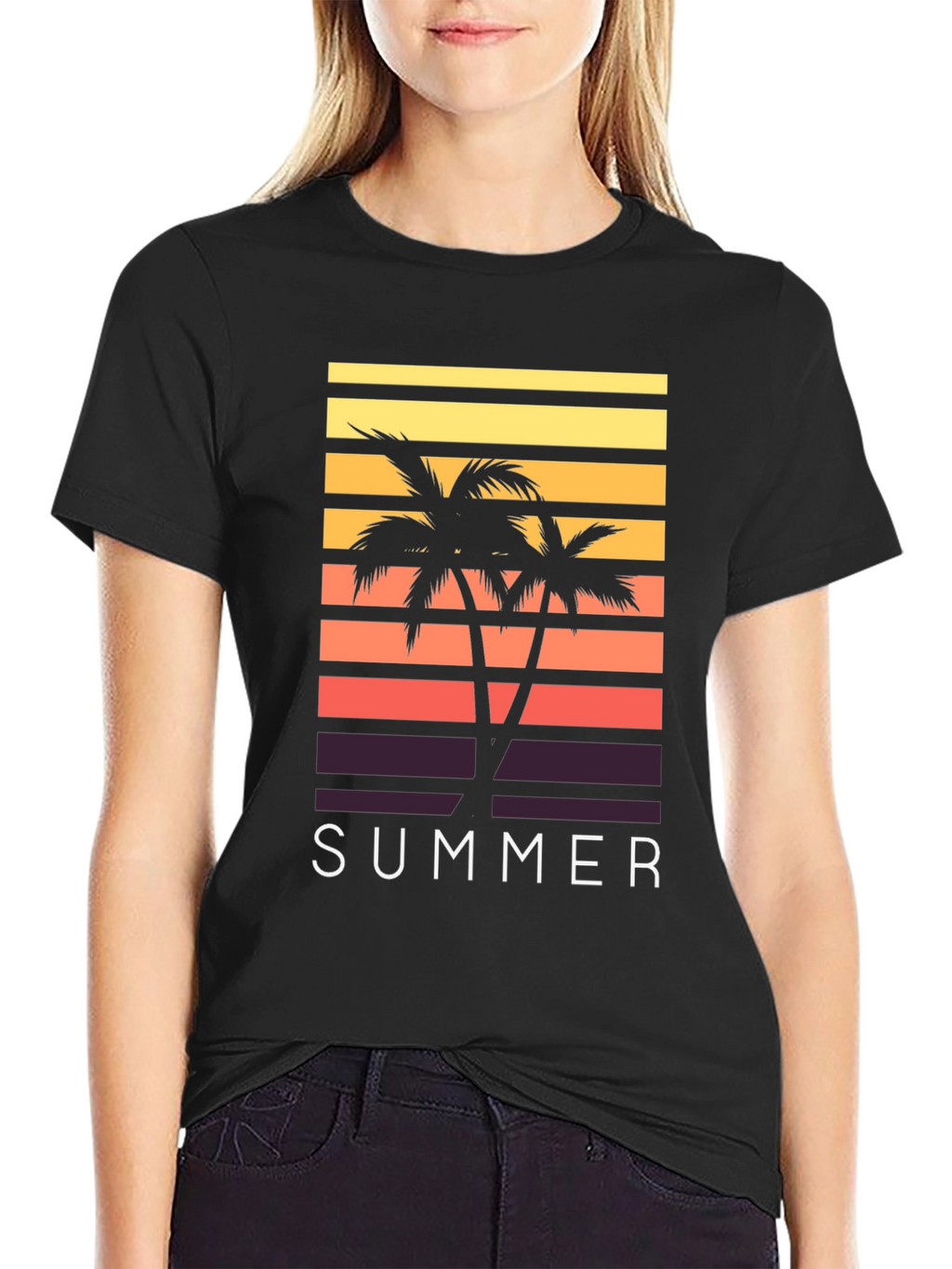 Summer Palm Tree Graphic T-Shirt