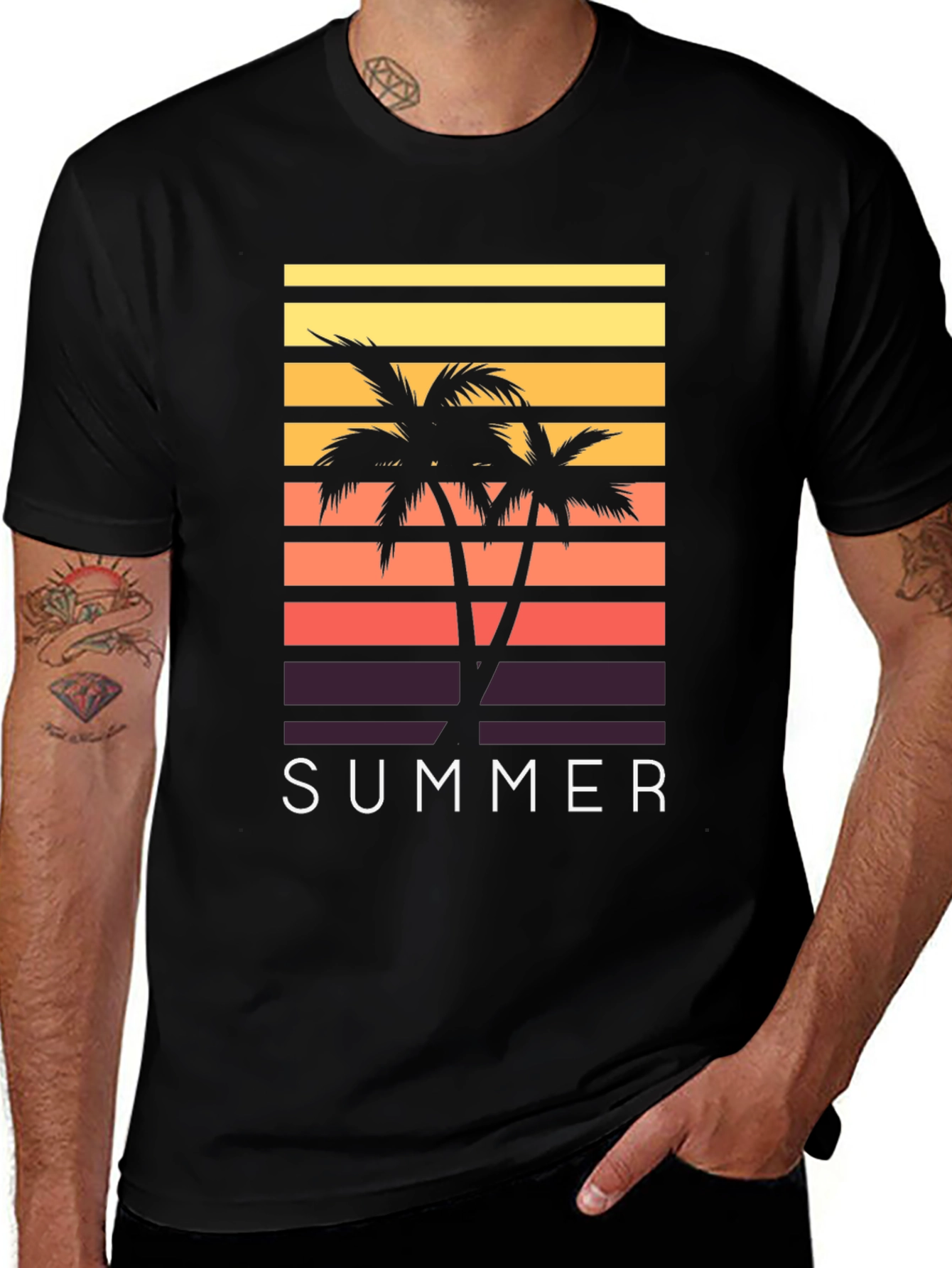 Summer Palm Tree Graphic T-Shirt