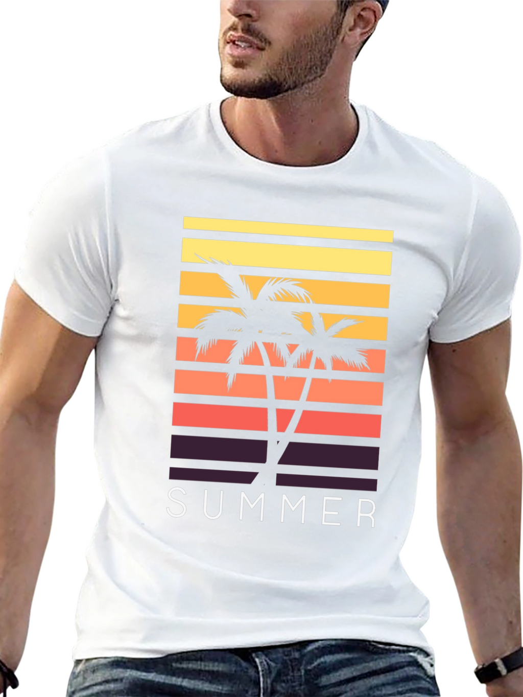 Summer Palm Tree Graphic T-Shirt