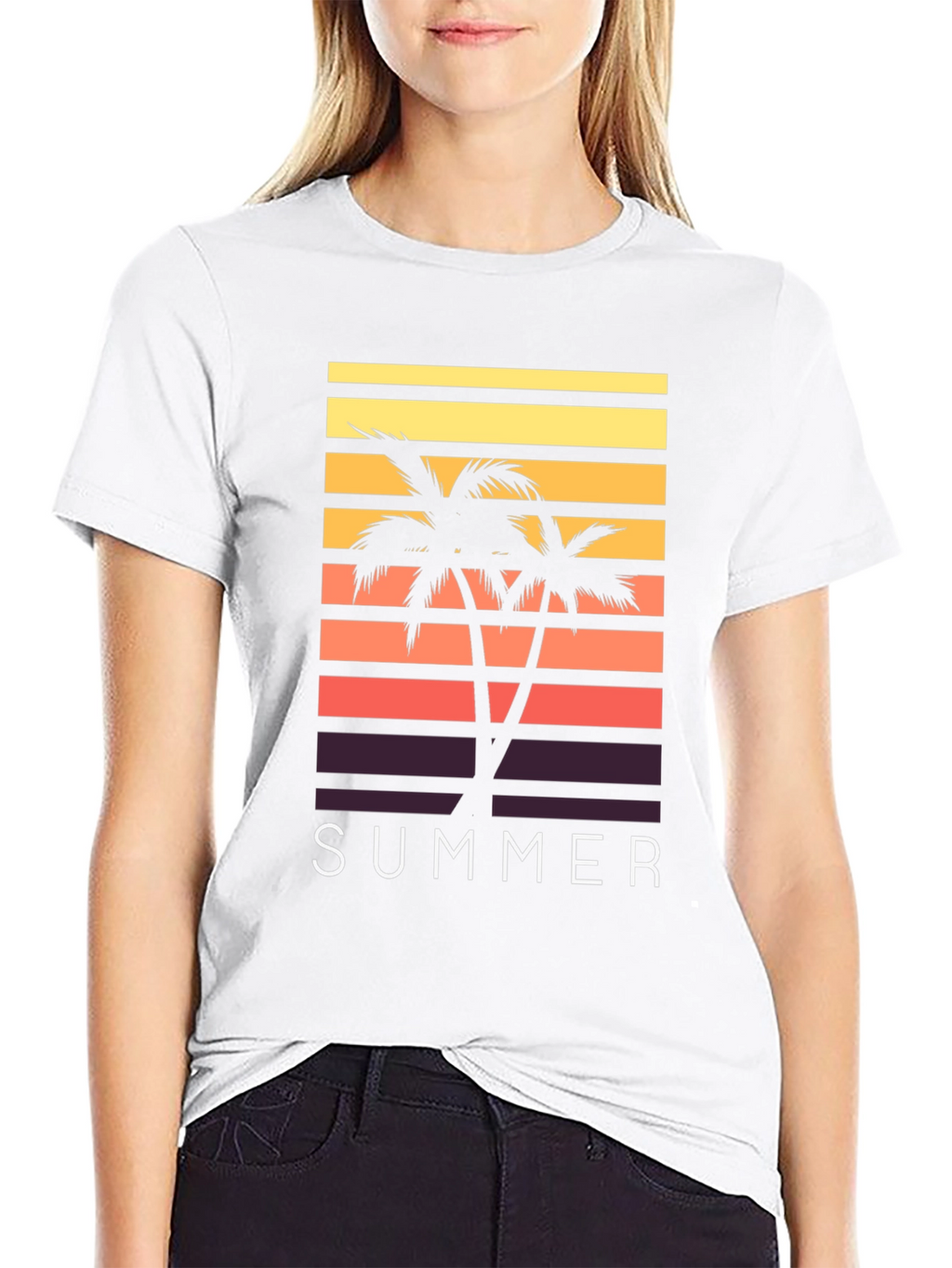 Summer Palm Tree Graphic T-Shirt