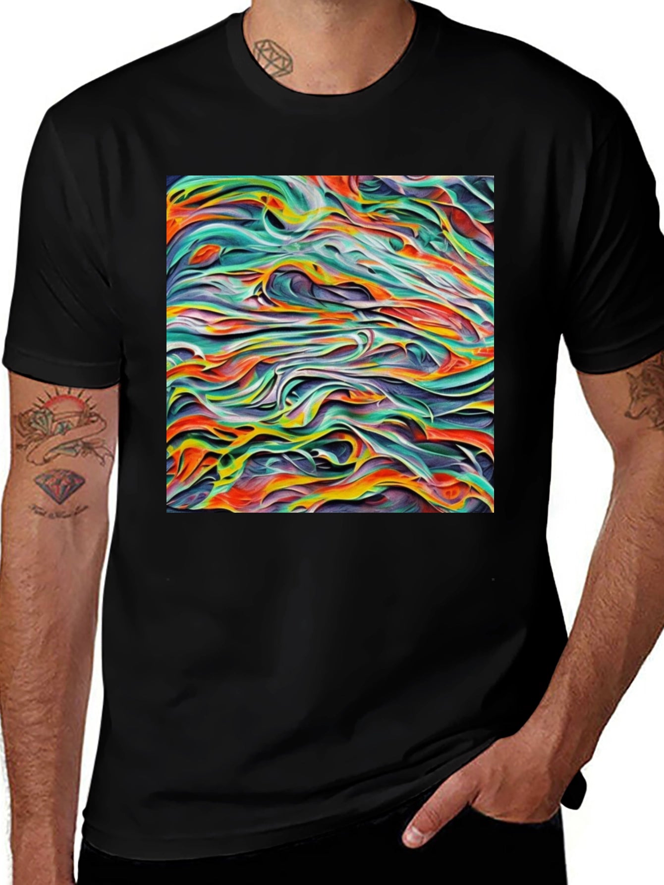 Abstract Art T-Shirt - Unique Graphic Tee for Men