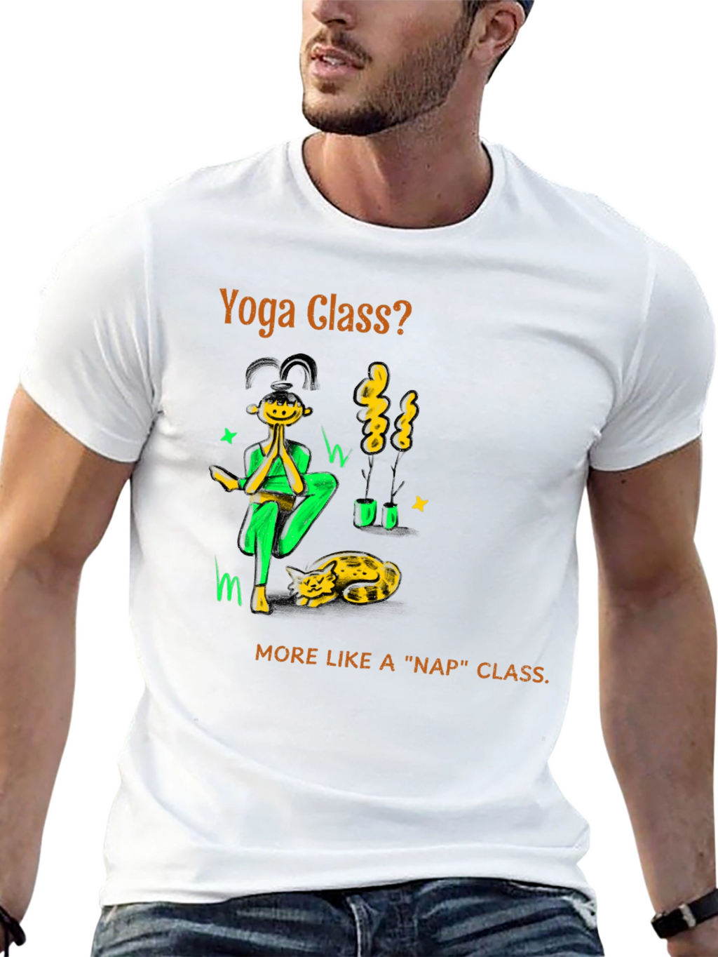 Yoga Nap Class Black Cotton T-Shirt