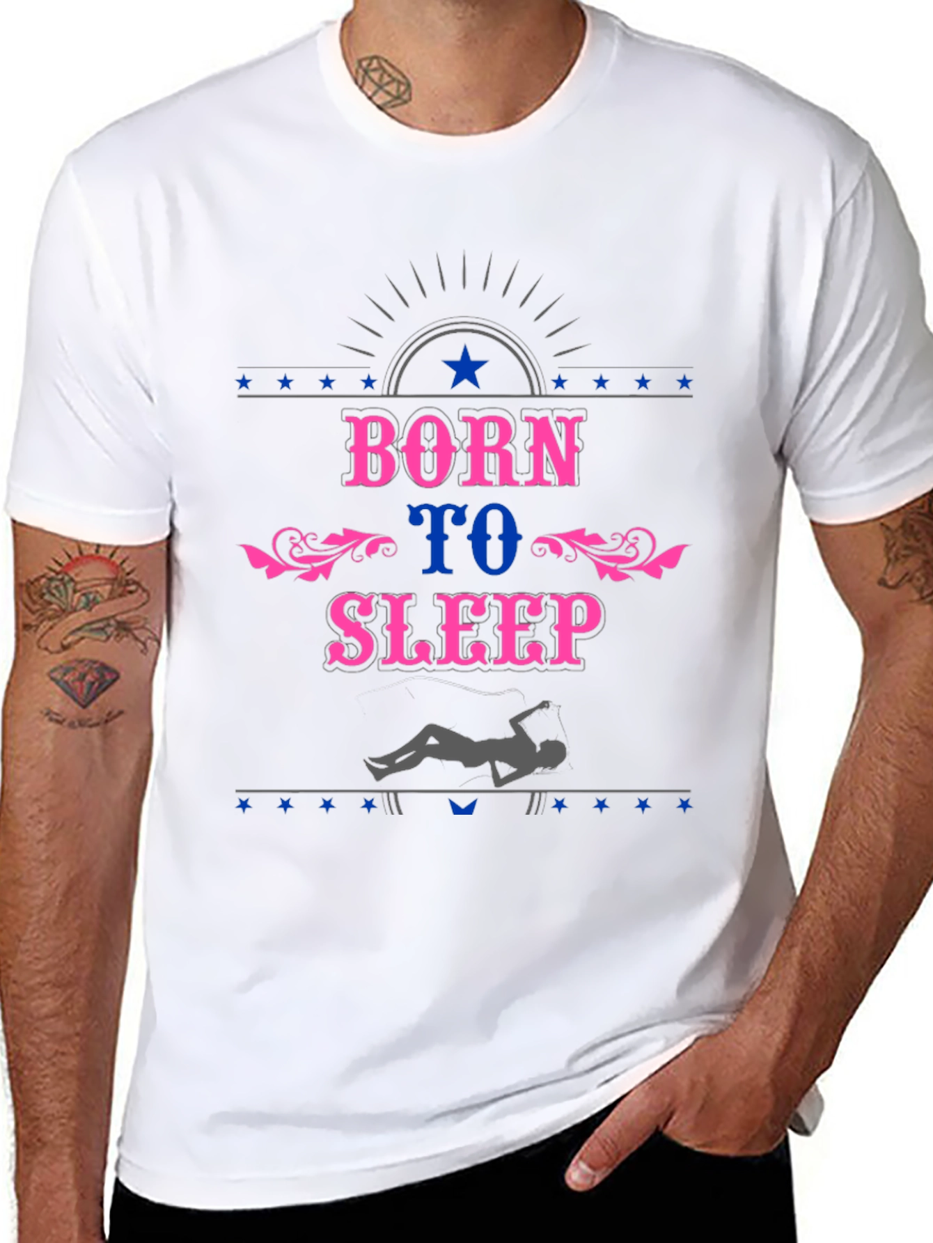 Born To Sleep Black Graphic T-Shirt