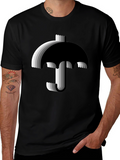Modern Umbrella Graphic Tee - Black